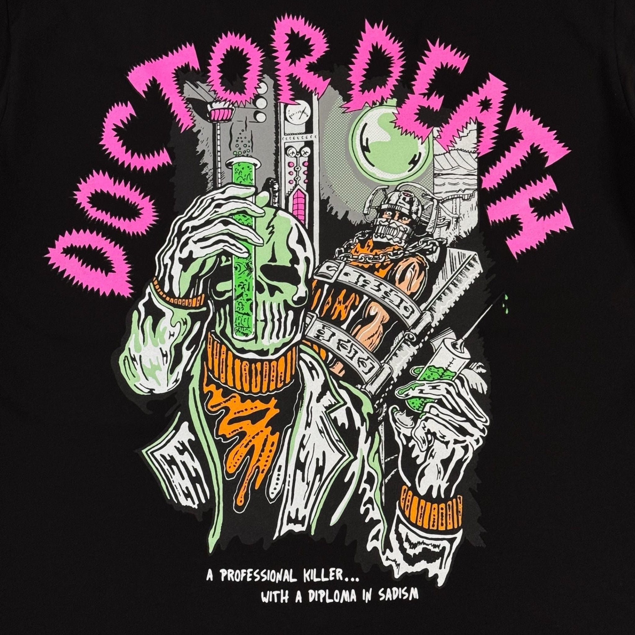 Warren Lotas Doctor Death Logo Short Sleeve Tee Shirt Black Pink Multi Size US XL / EU 56 / 4 - 3 Thumbnail