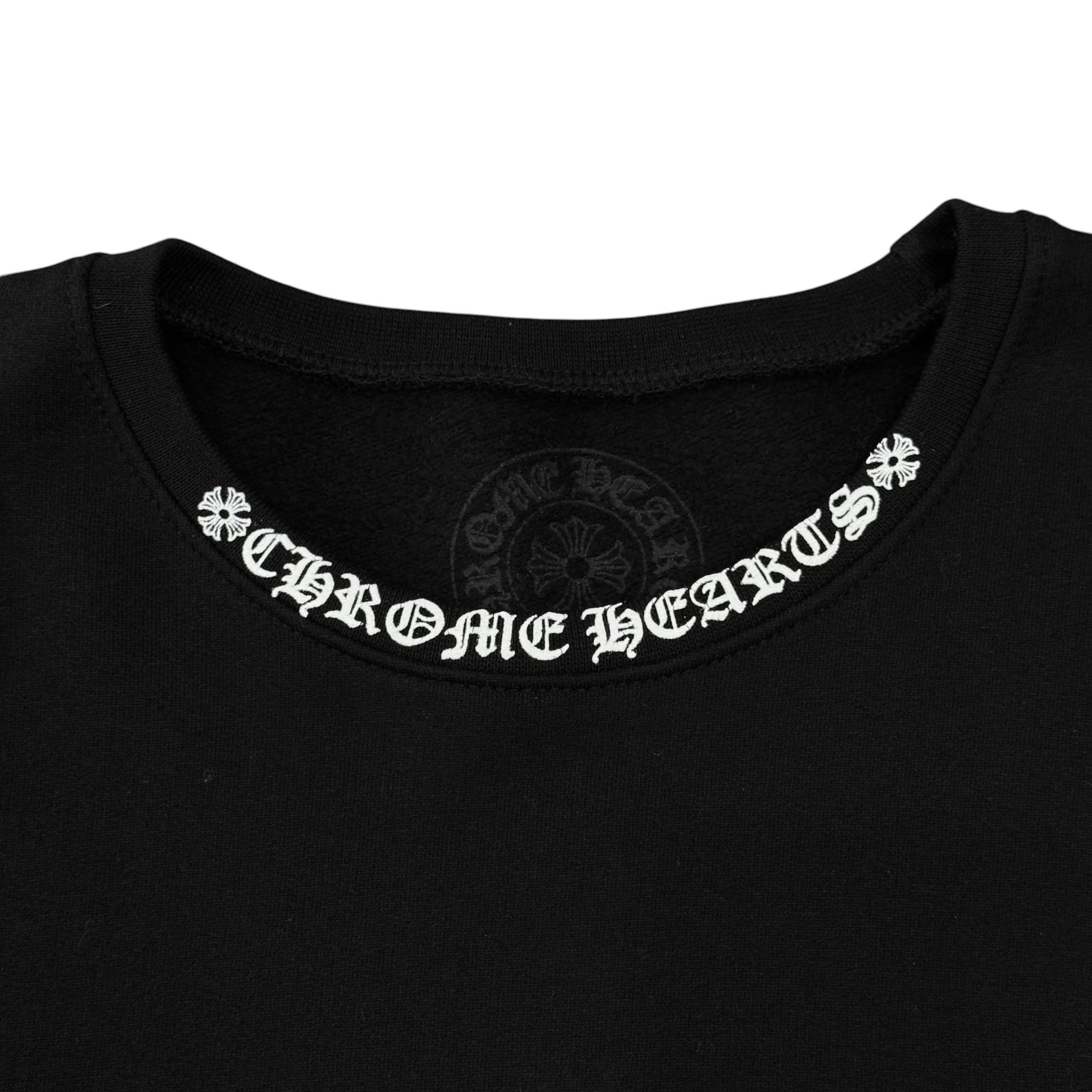 Chrome Hearts Neck Logo Crewneck Sweatshirt Black Size US XL / EU 56 / 4 - 5 Thumbnail