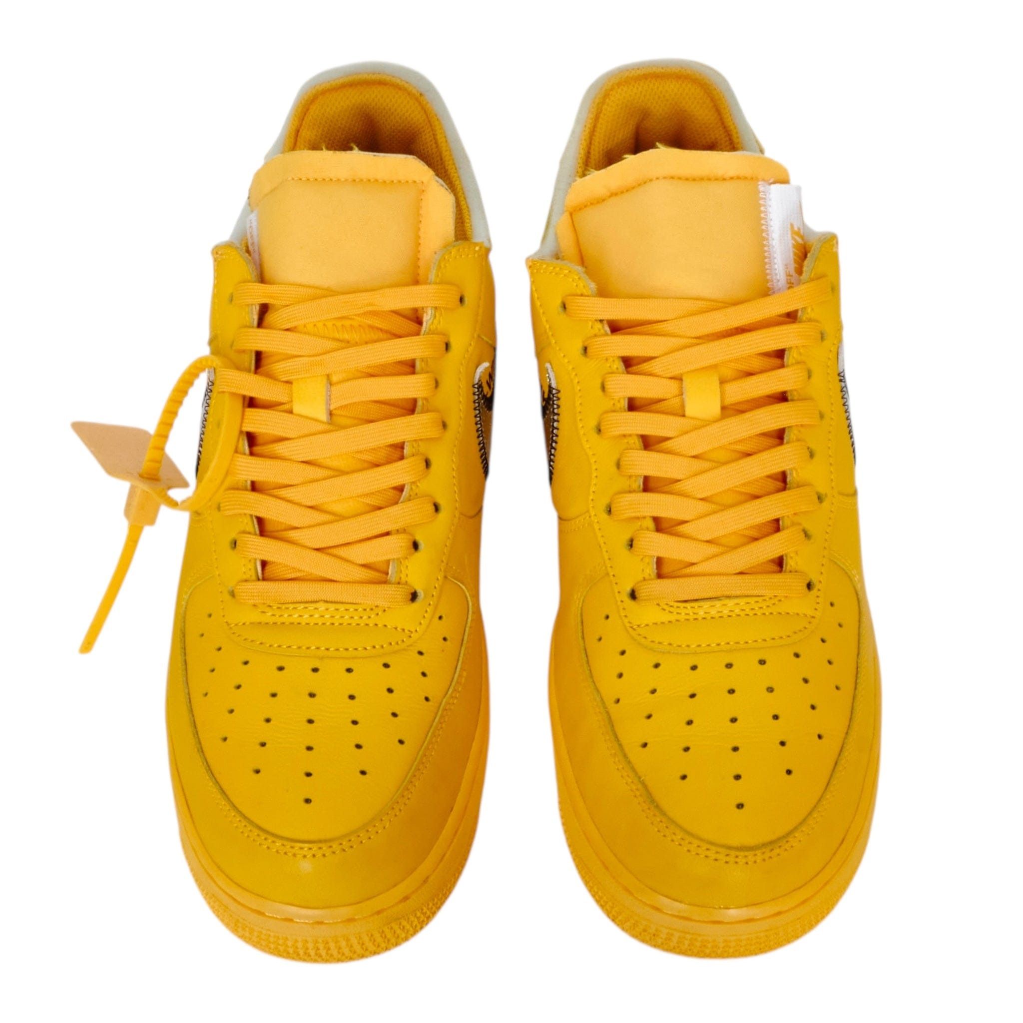 Nike Air Force 1 Low Off-White University Gold Metallic Silver Size US 9.5 / EU 42-43 - 5 Thumbnail