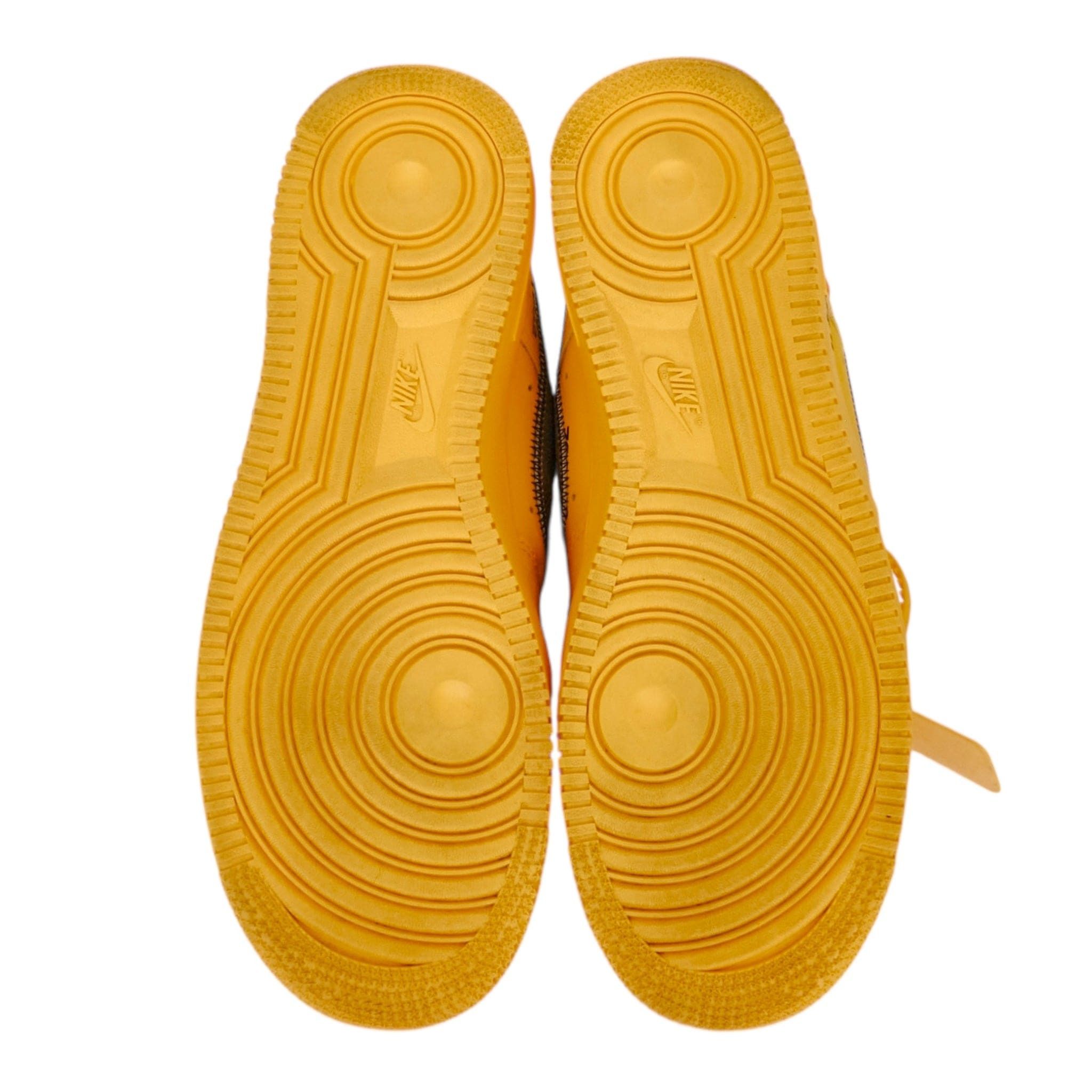 Nike Air Force 1 Low Off-White University Gold Metallic Silver Size US 9.5 / EU 42-43 - 7 Thumbnail