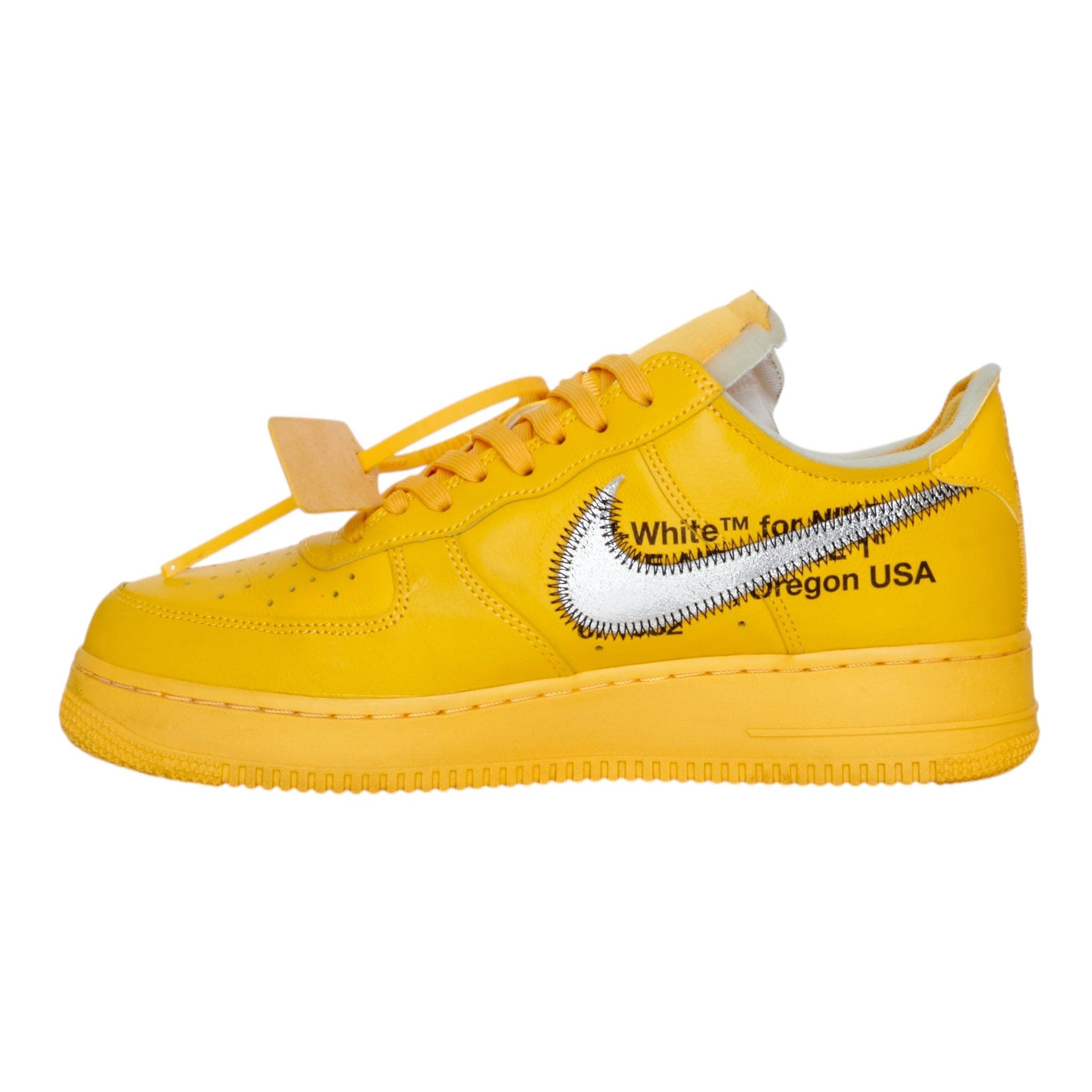 Nike Air Force 1 Low Off-White University Gold Metallic Silver Size US 9.5 / EU 42-43 - 3 Thumbnail