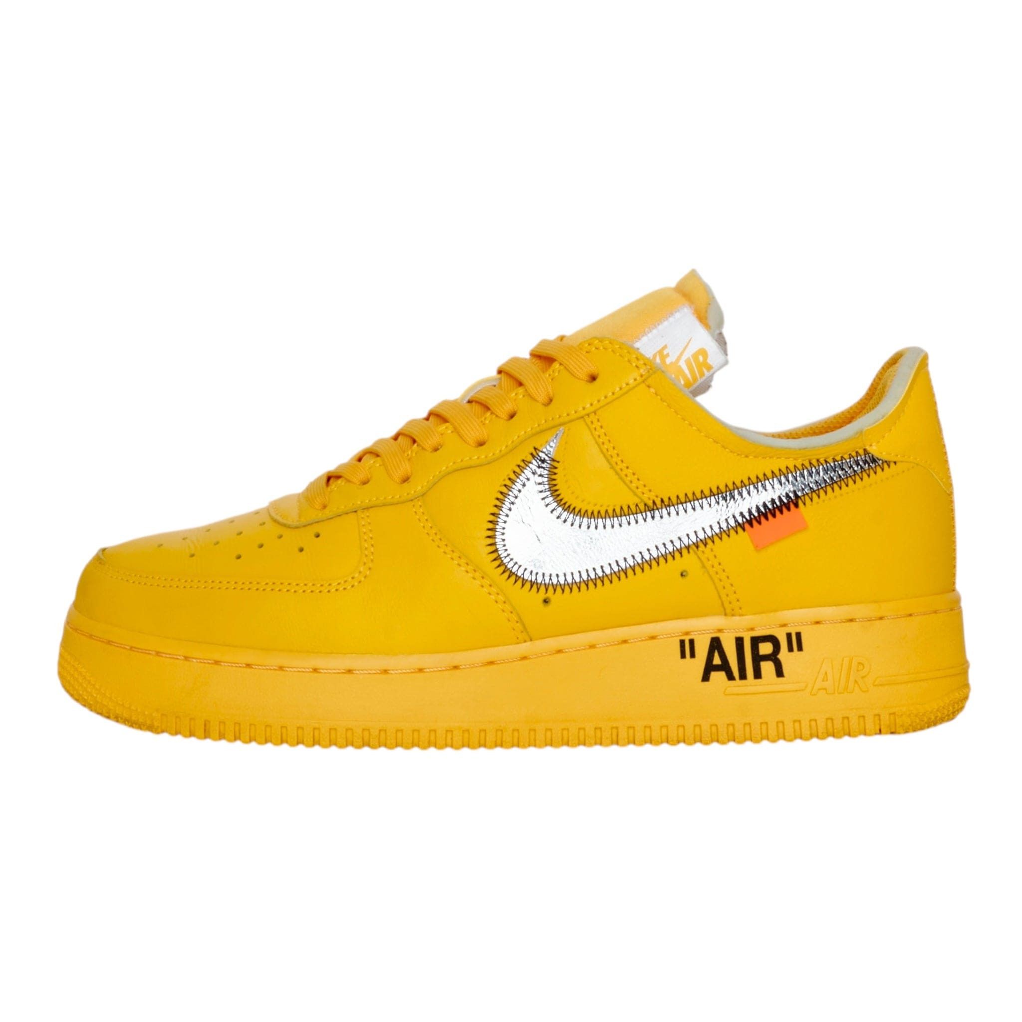 Nike Air Force 1 Low Off-White University Gold Metallic Silver Size US 9.5 / EU 42-43 - 2 Thumbnail