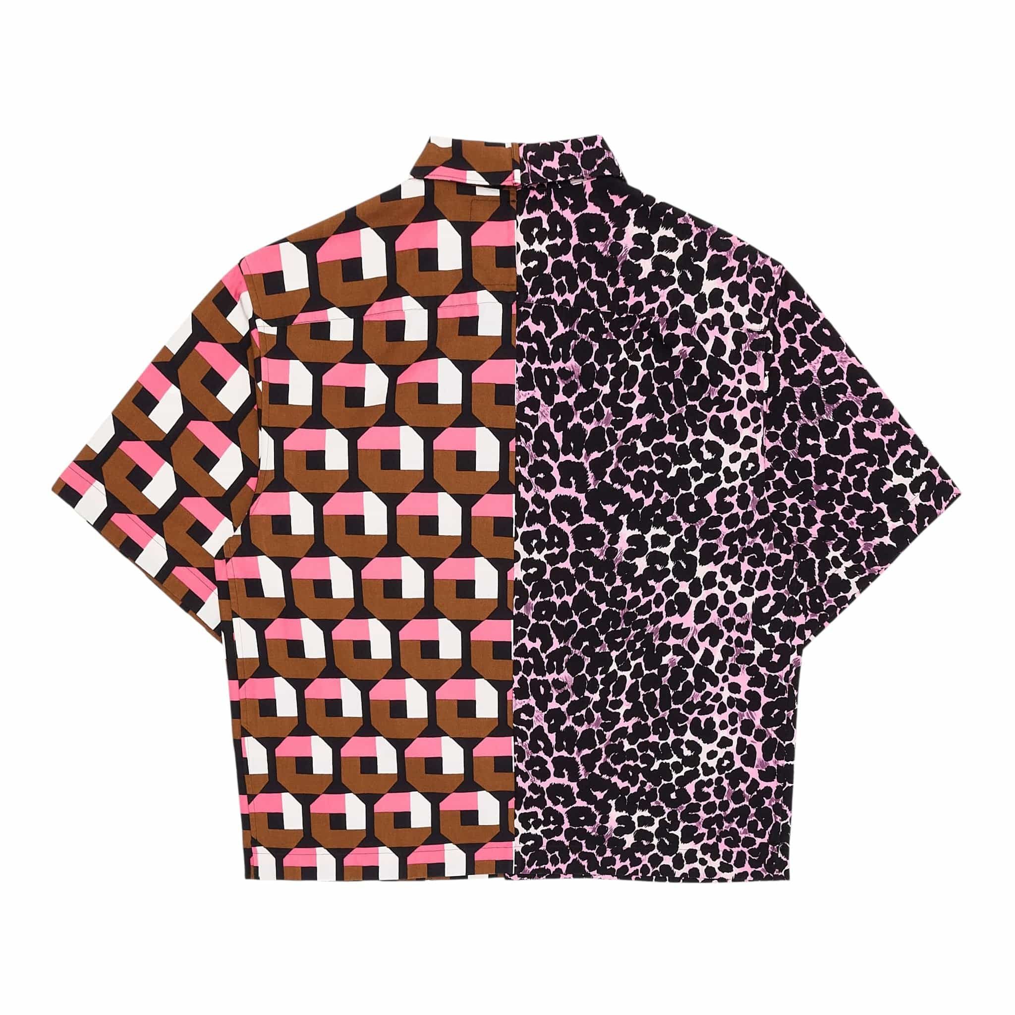 Prada Cheetah Double Match Bowling Button Up Shirt Pink Black Mul Size US M / EU 48-50 / 2 - 2 Thumbnail