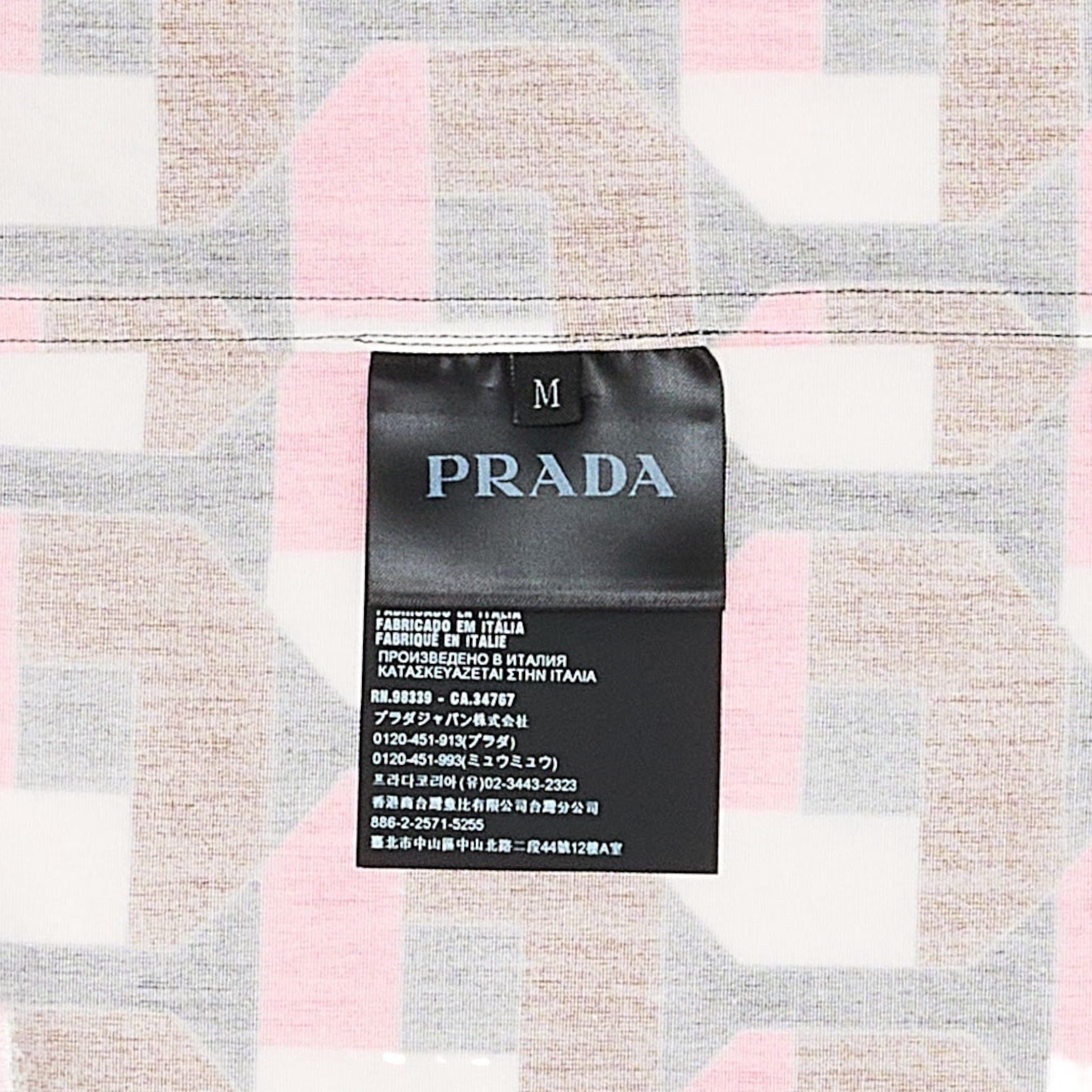 Prada Cheetah Double Match Bowling Button Up Shirt Pink Black Mul Size US M / EU 48-50 / 2 - 5 Thumbnail