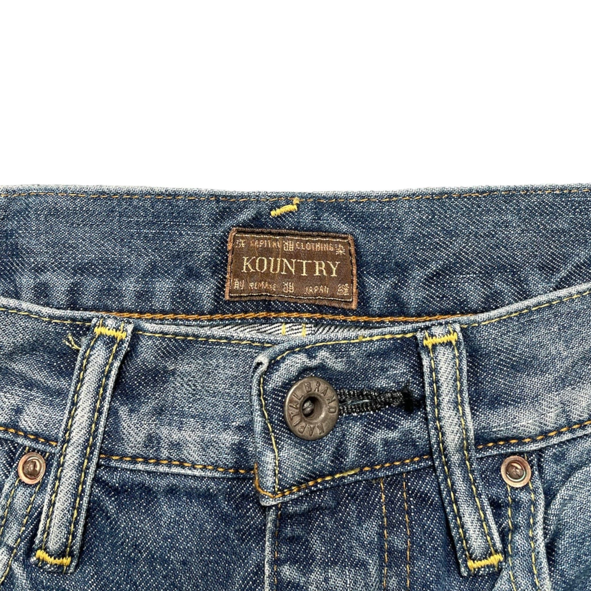 Kapital Bone Denim Shorts Indigo White Size US 32 / EU 48 - 5 Thumbnail