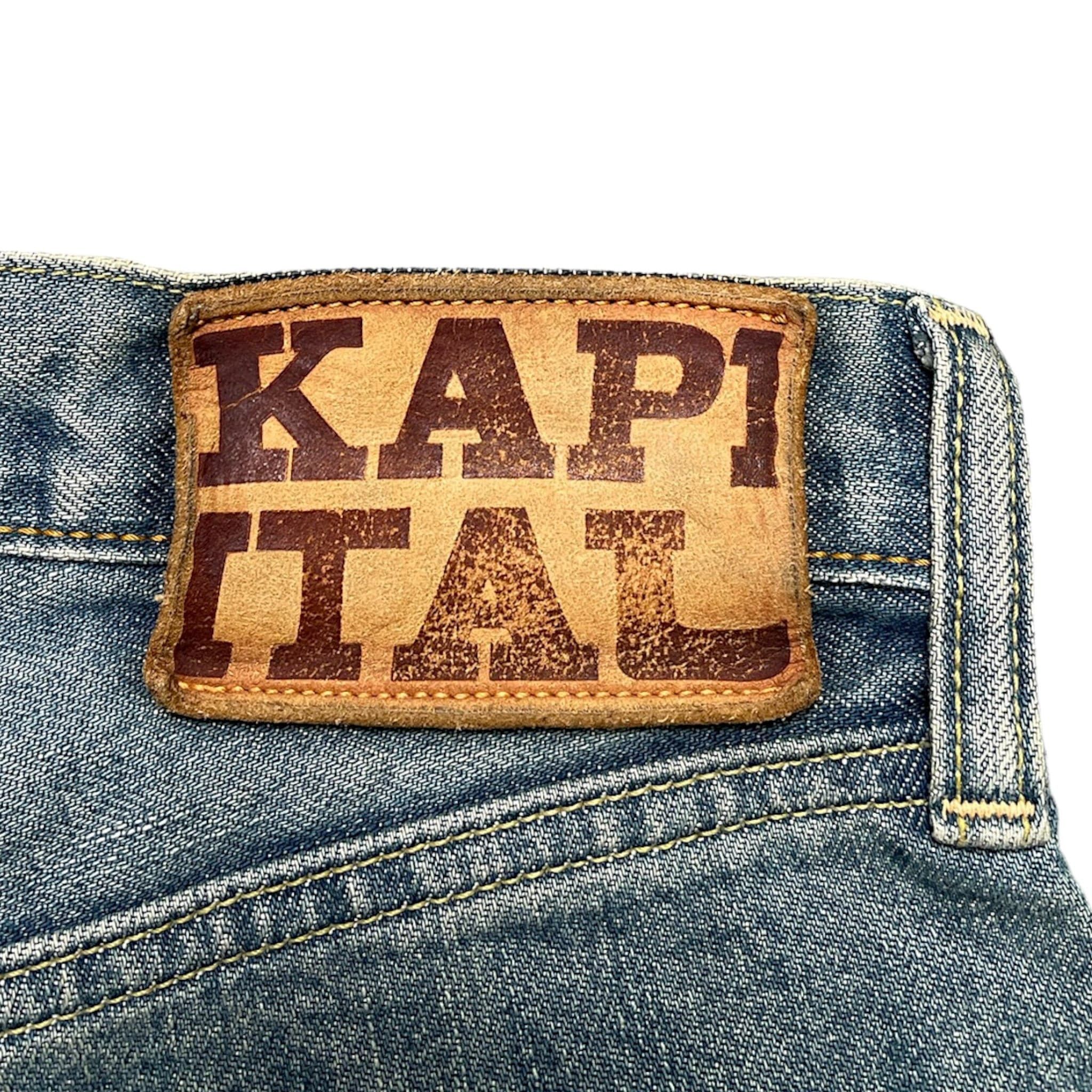 Kapital Bone Denim Shorts Indigo White Size US 38 / EU 54 - 4 Thumbnail