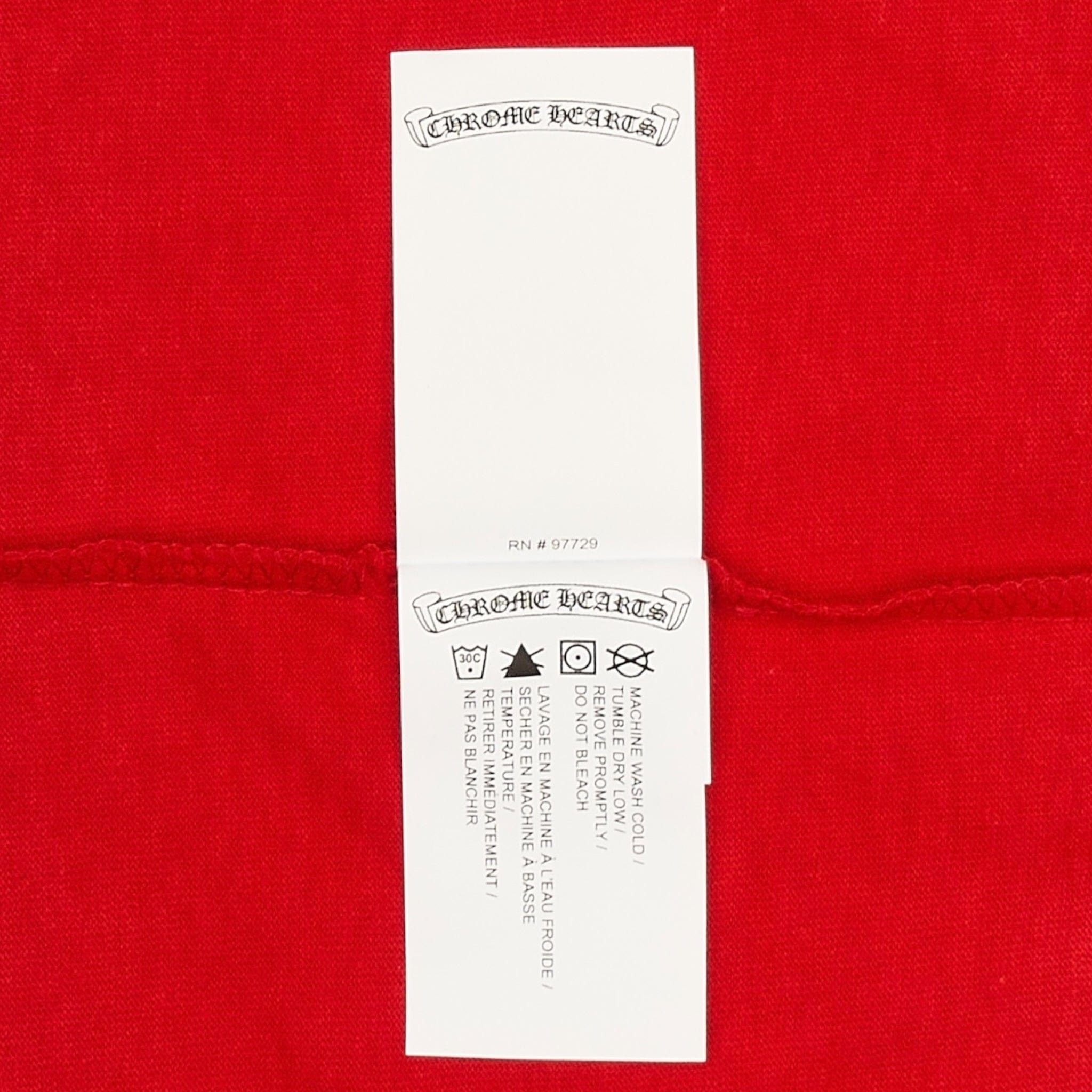 Chrome Hearts Ringer Horseshoe Scroll Logo Short Sleeve Tee Shirt Red Whi Size S / US 4 / IT 40 - 7 Thumbnail