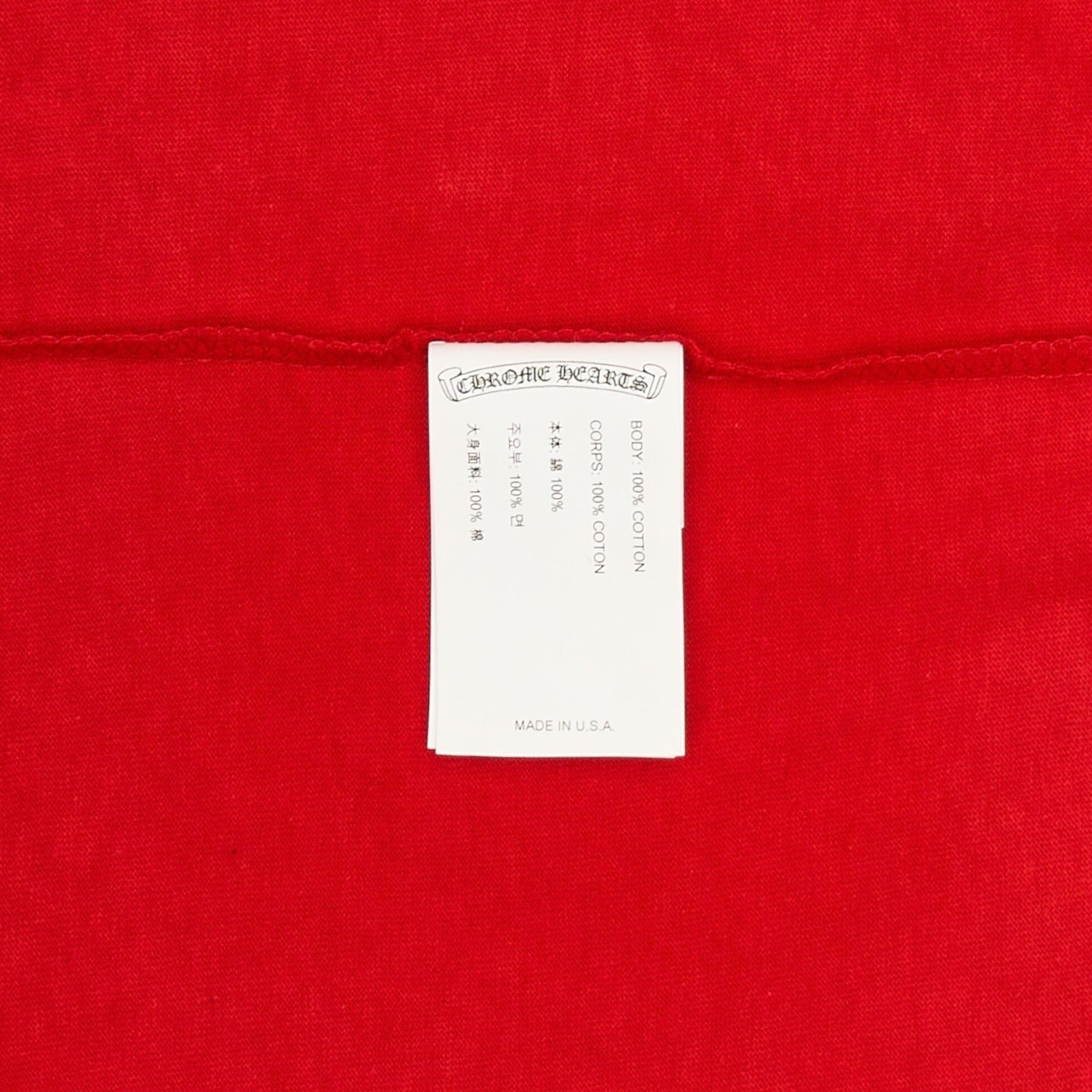 Chrome Hearts Ringer Horseshoe Scroll Logo Short Sleeve Tee Shirt Red Whi Size S / US 4 / IT 40 - 6 Thumbnail