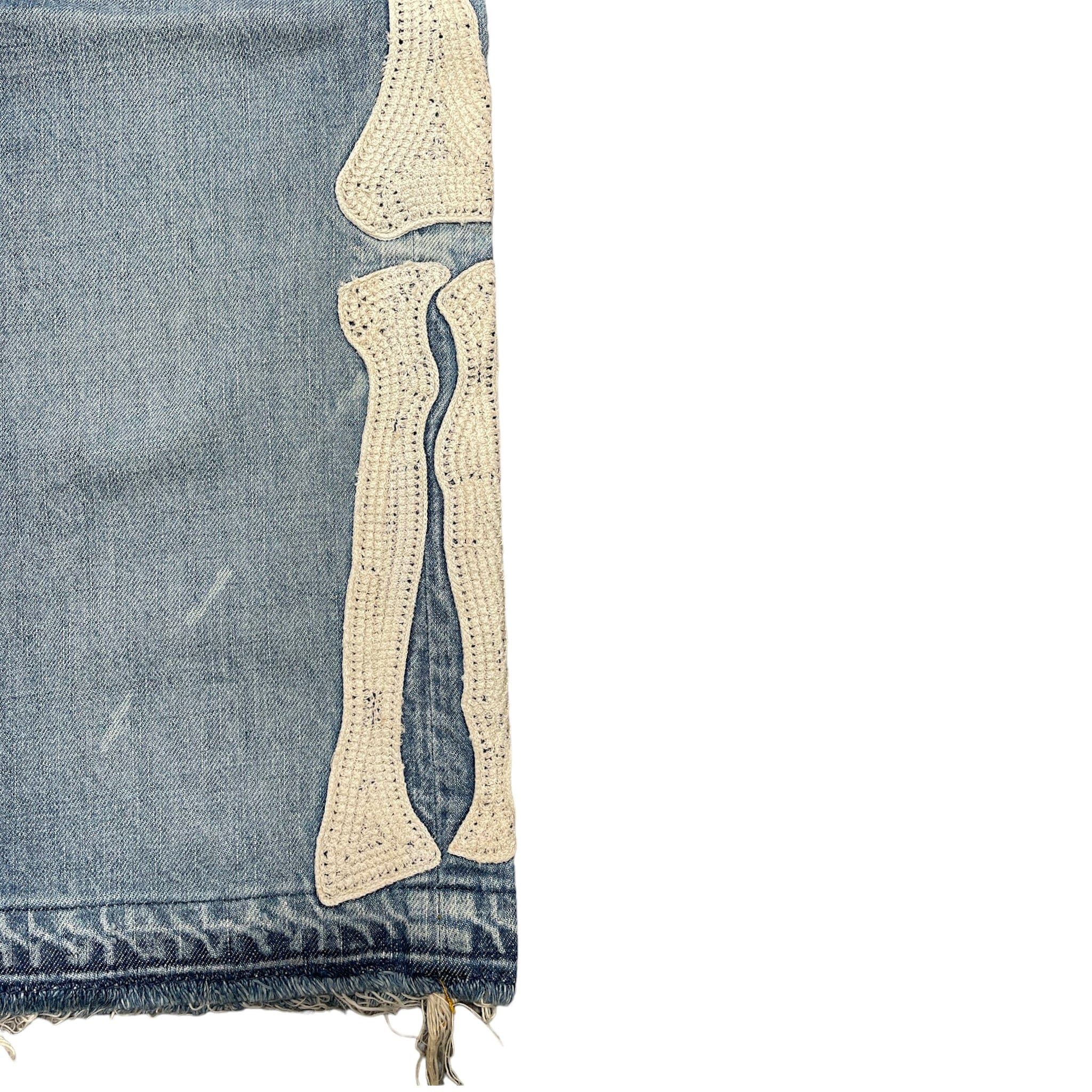 Kapital Bone Denim Shorts Indigo White Size US 38 / EU 54 - 3 Thumbnail