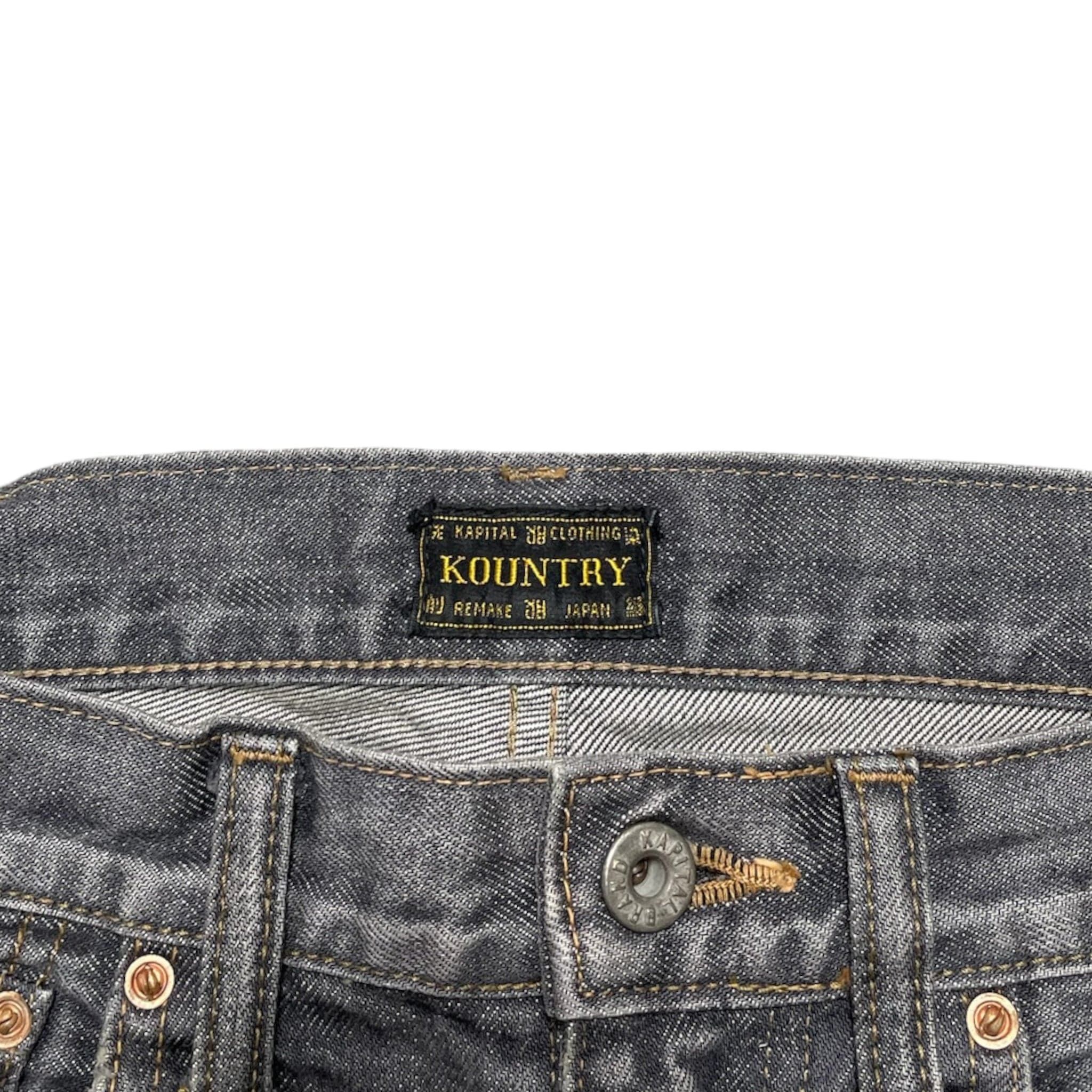 Kapital Bone Denim Shorts Washed Black White Size US 36 / EU 52 - 5 Thumbnail