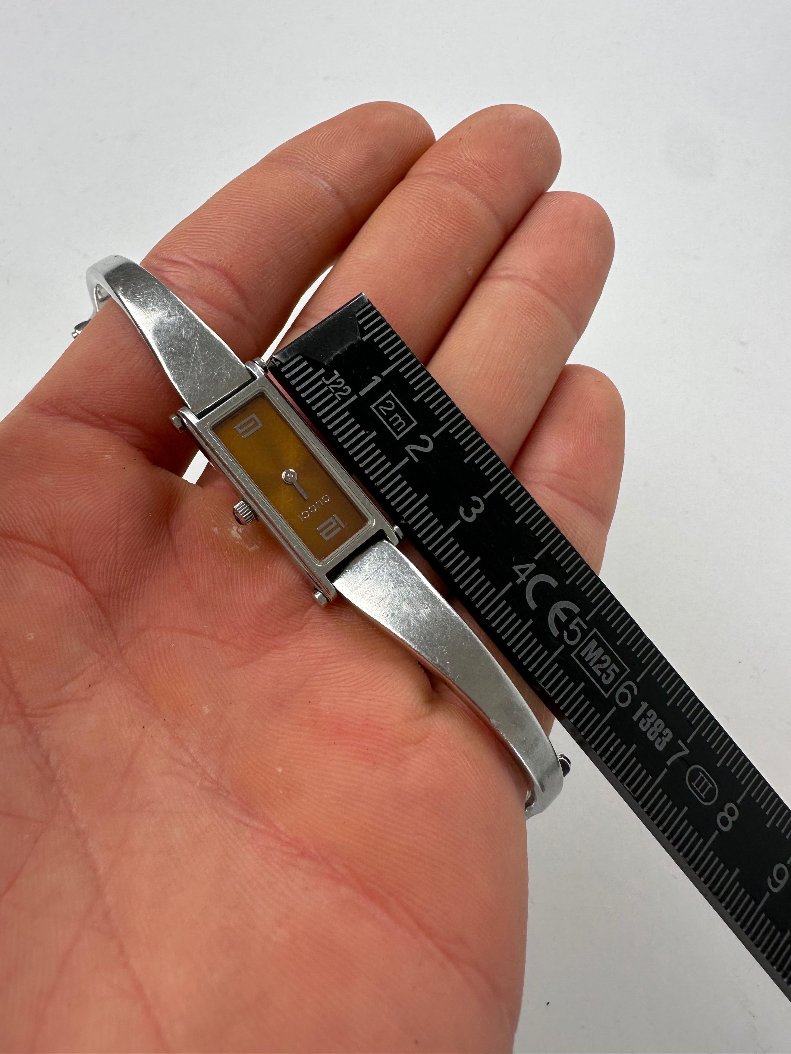Gucci Vintage Stainless Steel Bracelet Watch Y2K Orange Silver Size ONE SIZE - 8 Thumbnail