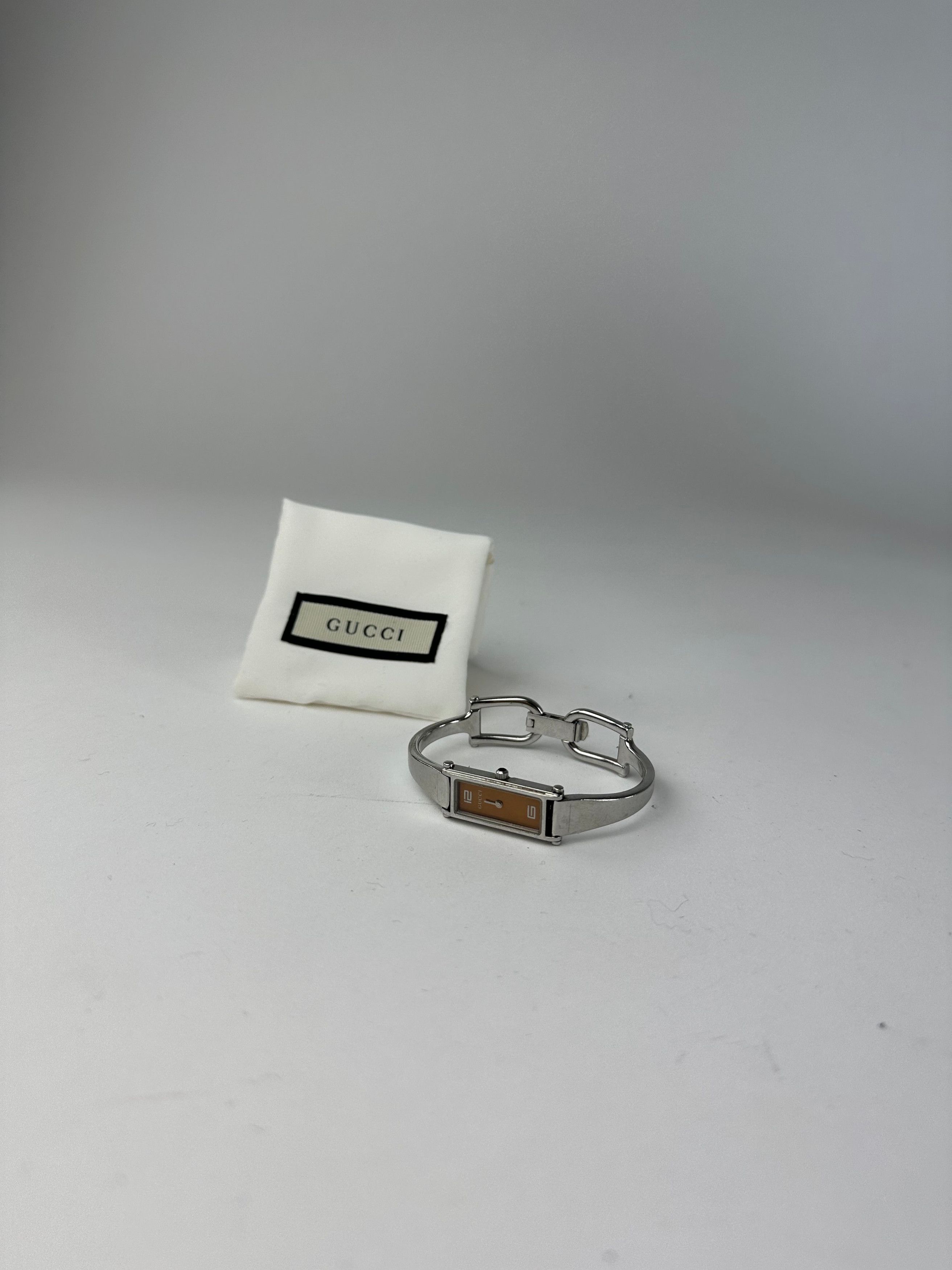 Gucci Vintage Stainless Steel Bracelet Watch Y2K Orange Silver Size ONE SIZE - 9 Thumbnail