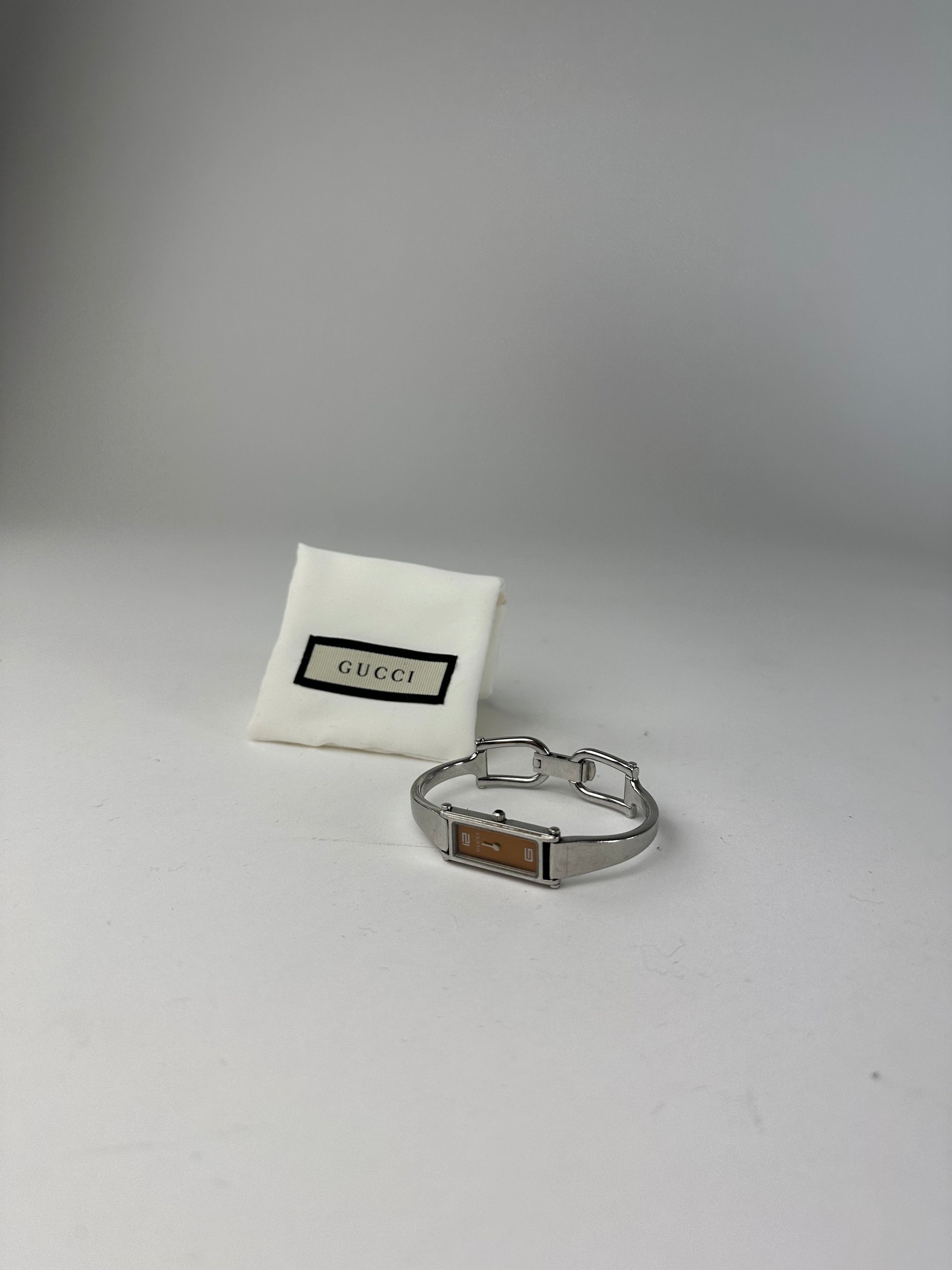 Gucci Vintage Stainless Steel Bracelet Watch Y2K Orange Silver Size ONE SIZE - 6 Thumbnail
