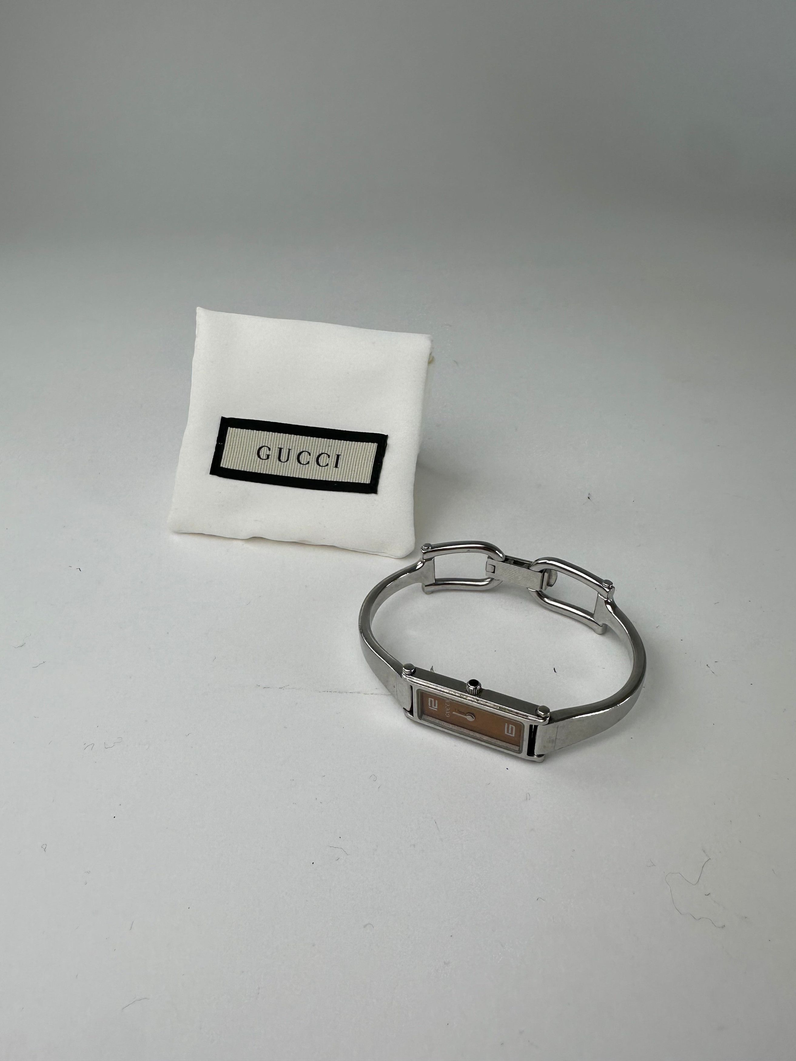 Gucci Vintage Stainless Steel Bracelet Watch Y2K Orange Silver Size ONE SIZE - 5 Thumbnail