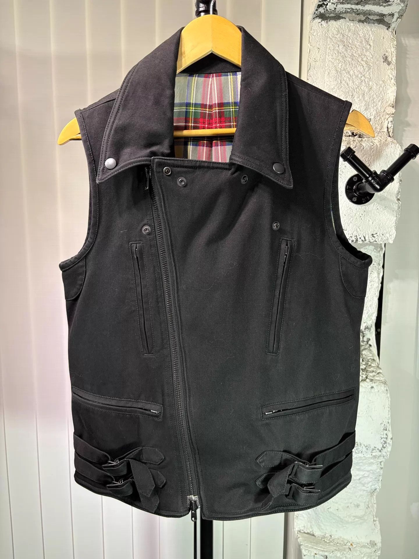 Number (N)ine Checkered Moto Vest in Black Size US M / EU 48-50 / 2 - 2 Thumbnail