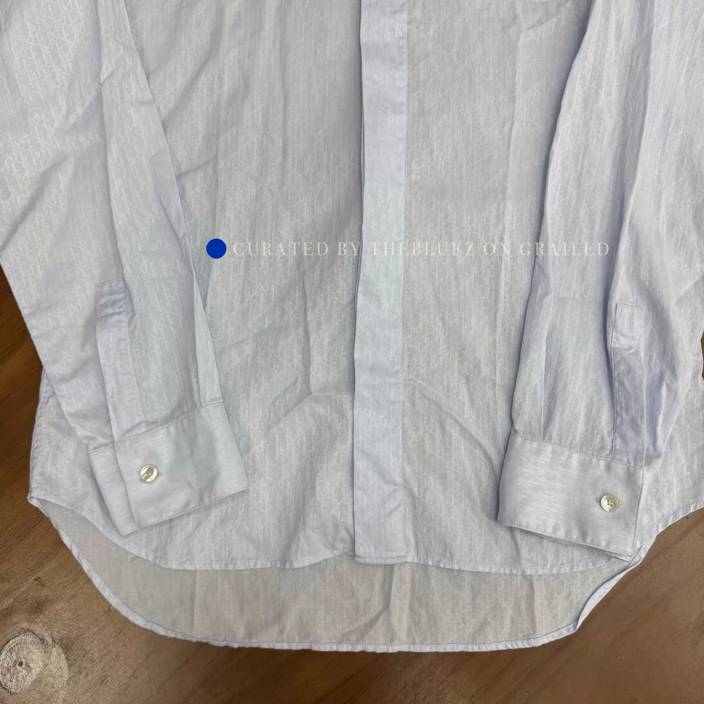 Dior Light Blue All-Over Print Button-Up Shirt Size US M / EU 48-50 / 2 - 4 Thumbnail