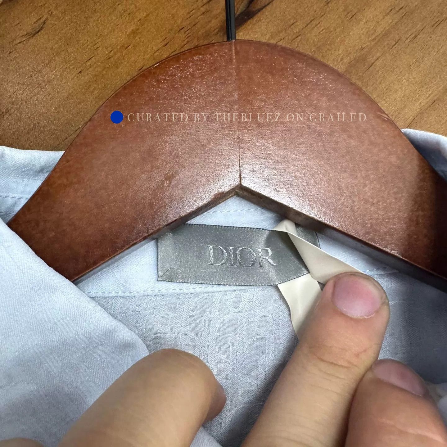 Dior Light Blue All-Over Print Button-Up Shirt Size US M / EU 48-50 / 2 - 6 Thumbnail