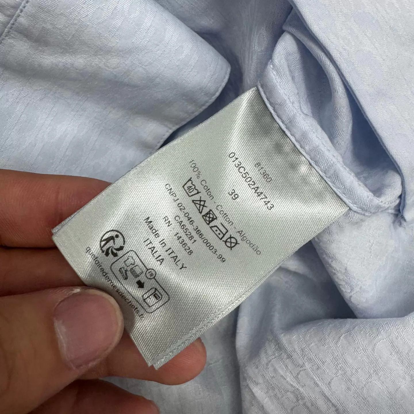 Dior Light Blue All-Over Print Button-Up Shirt Size US M / EU 48-50 / 2 - 7 Thumbnail