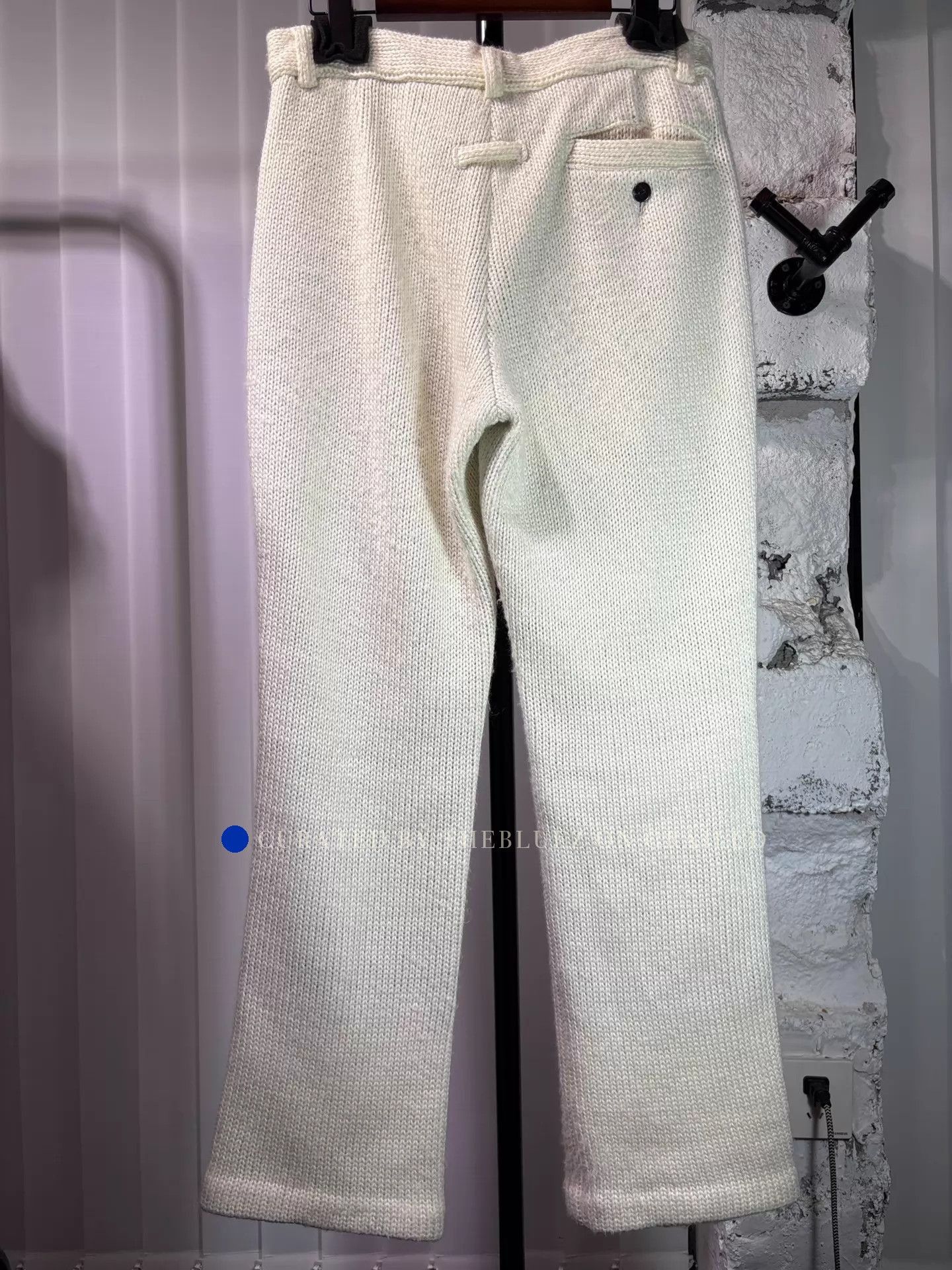 Jean Paul Gaultier 90s Thick Knit Flared Pants in White Size US 32 / EU 48 - 2 Thumbnail