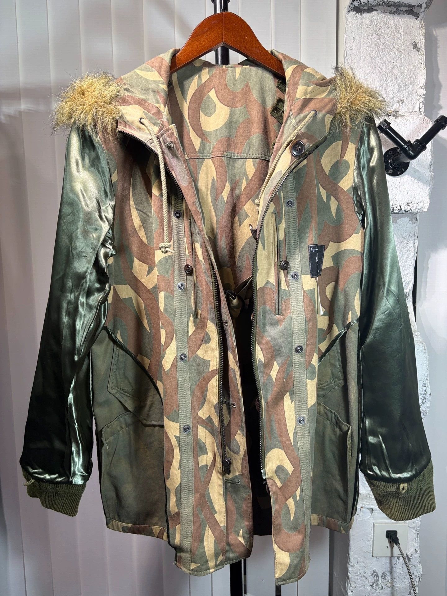 Number (N)ine Waxed Canvas Jacket in Green Size US S / EU 44-46 / 1 - 5 Thumbnail
