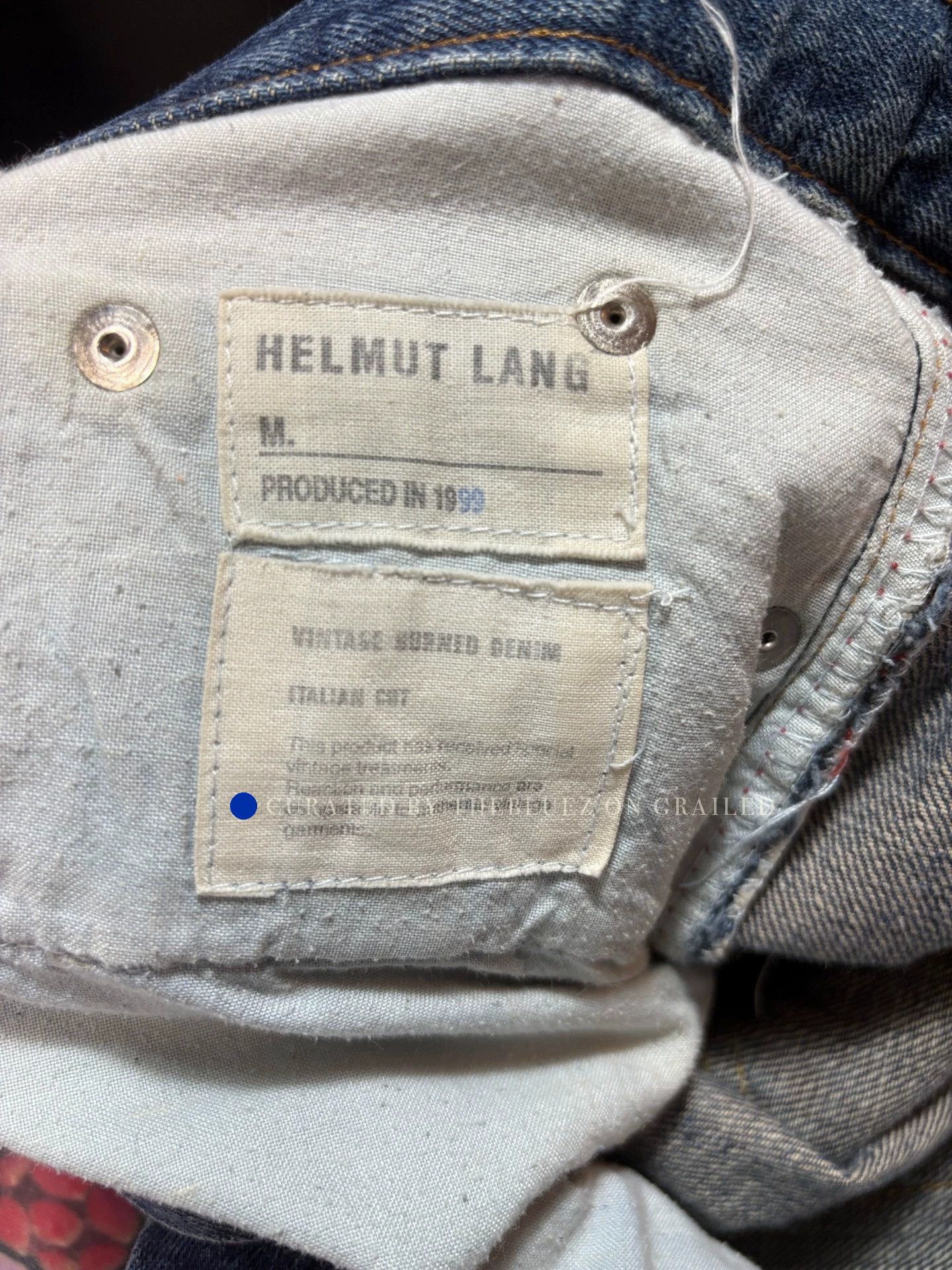 Helmut Lang Unique Rust Burn Jeans in Blue Size US 28 / EU 44 - 6 Thumbnail