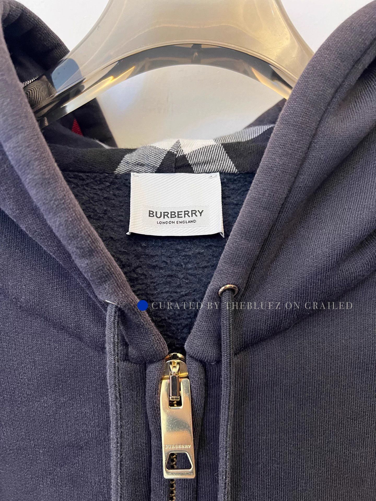 Burberry Hooded Logo Jacket in Navy Blue Size US L / EU 52-54 / 3 - 3 Thumbnail