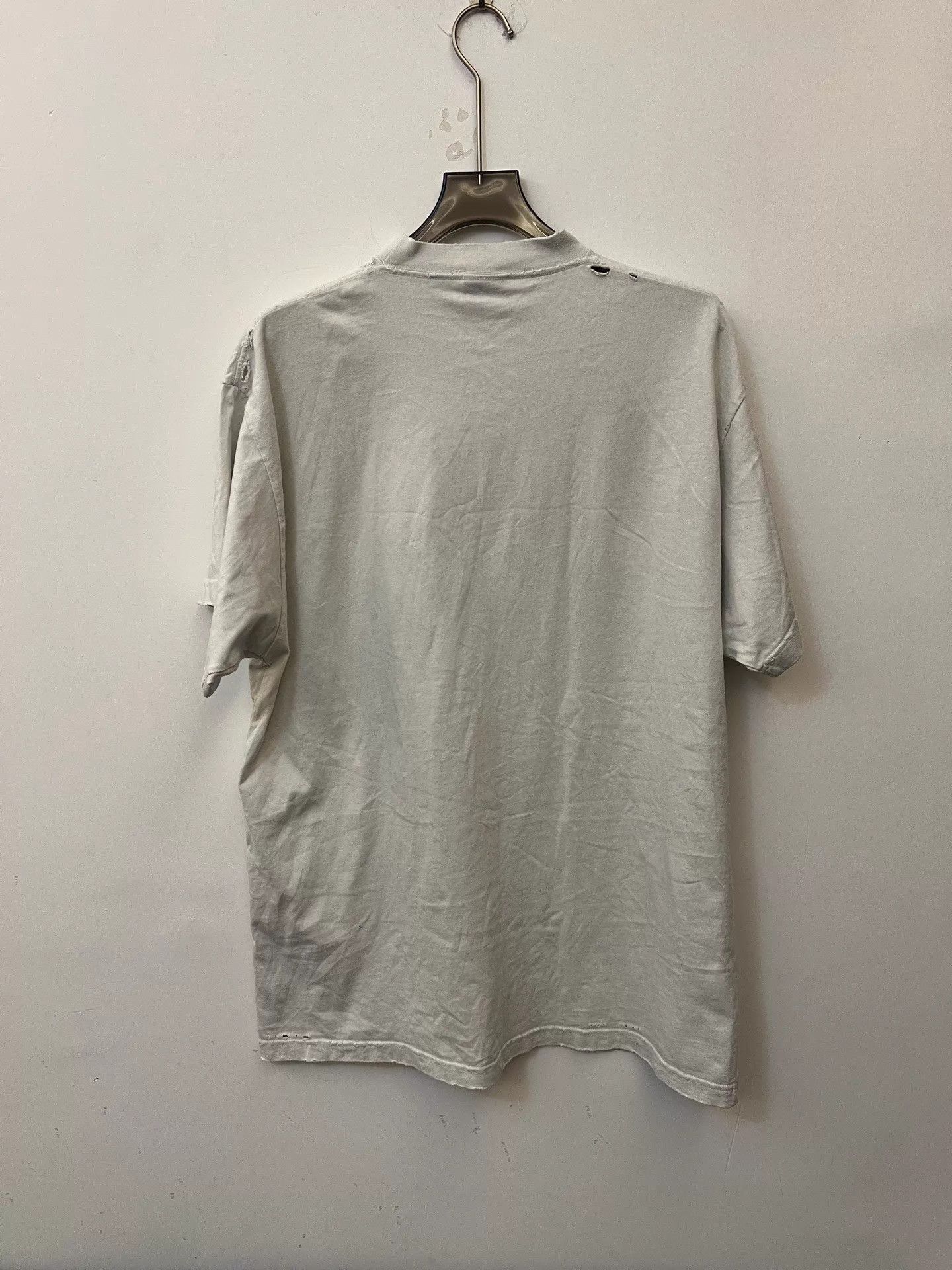 Balenciaga Oversized Logo Crewneck T-Shirt in White Size US S / EU 44-46 / 1 - 3 Thumbnail