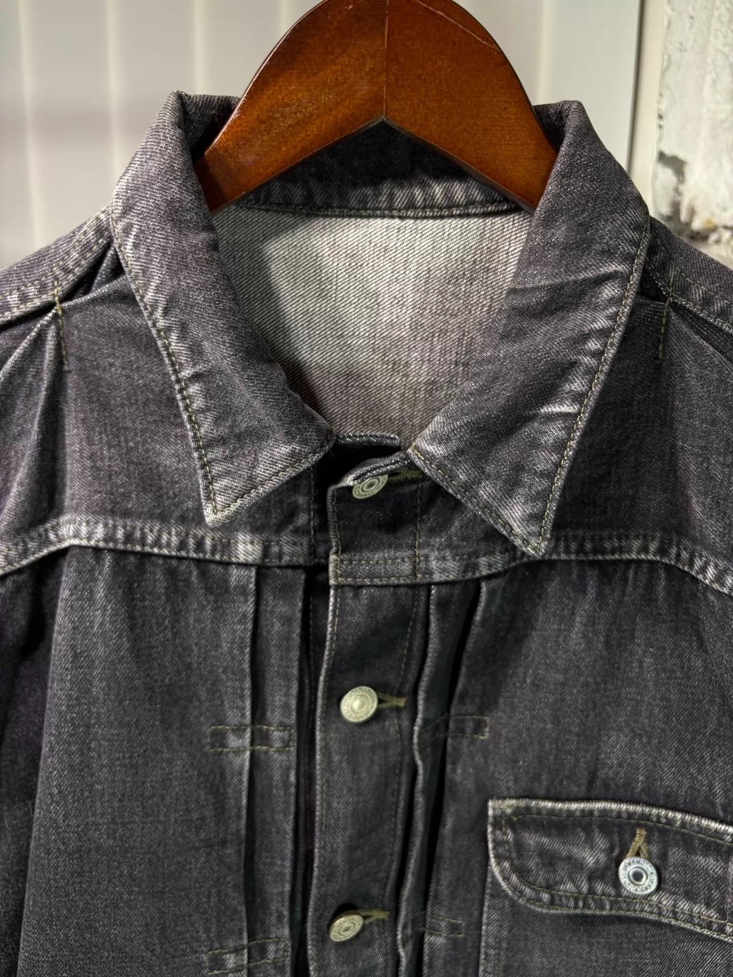 Yohji Yamamoto Vintage 90s Gray Denim Jacket Size US XS / EU 42 / 0 - 3 Thumbnail