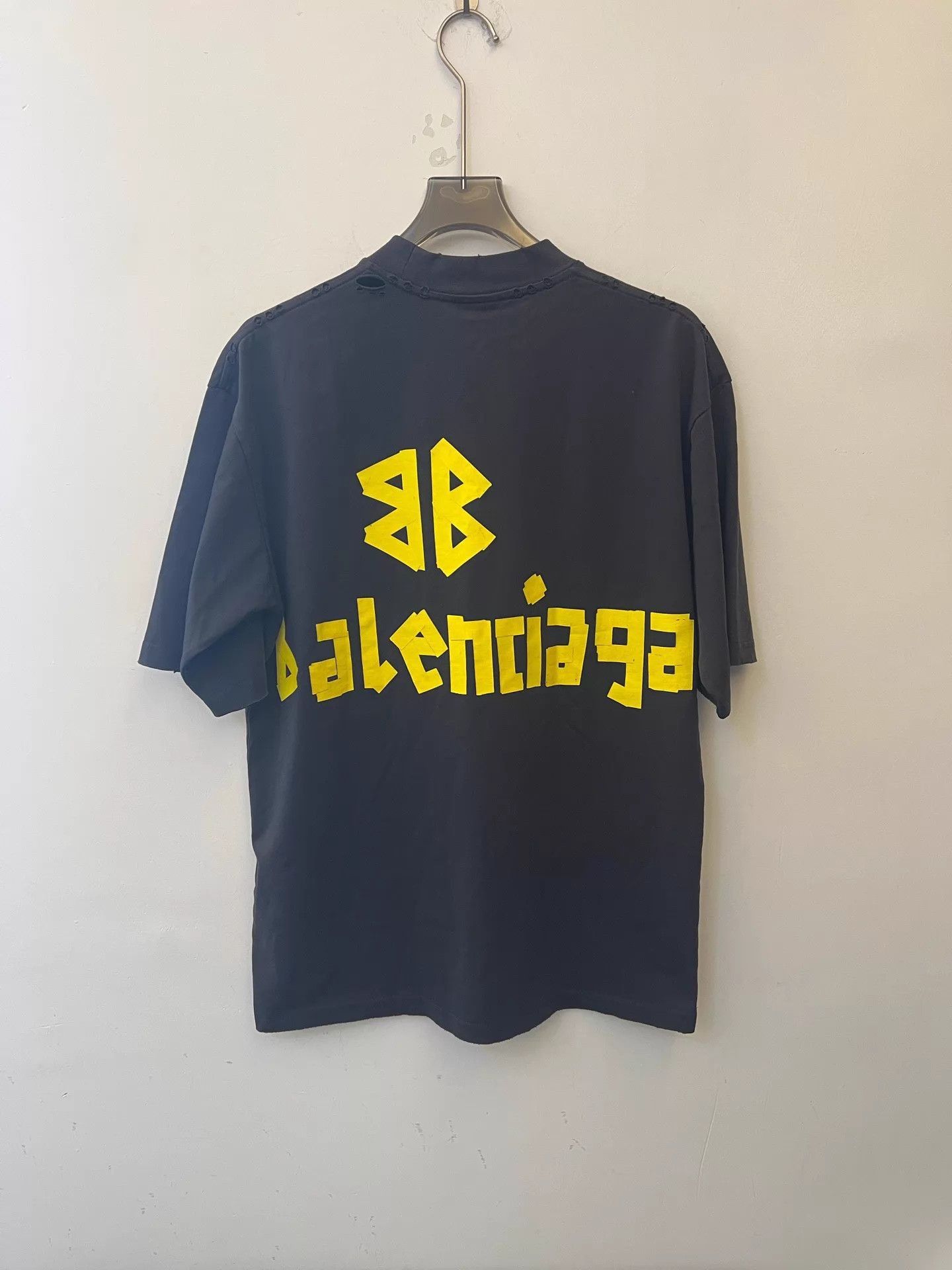 Balenciaga Monogram Tape Logo Black Tee Size US M / EU 48-50 / 2 - 3 Thumbnail