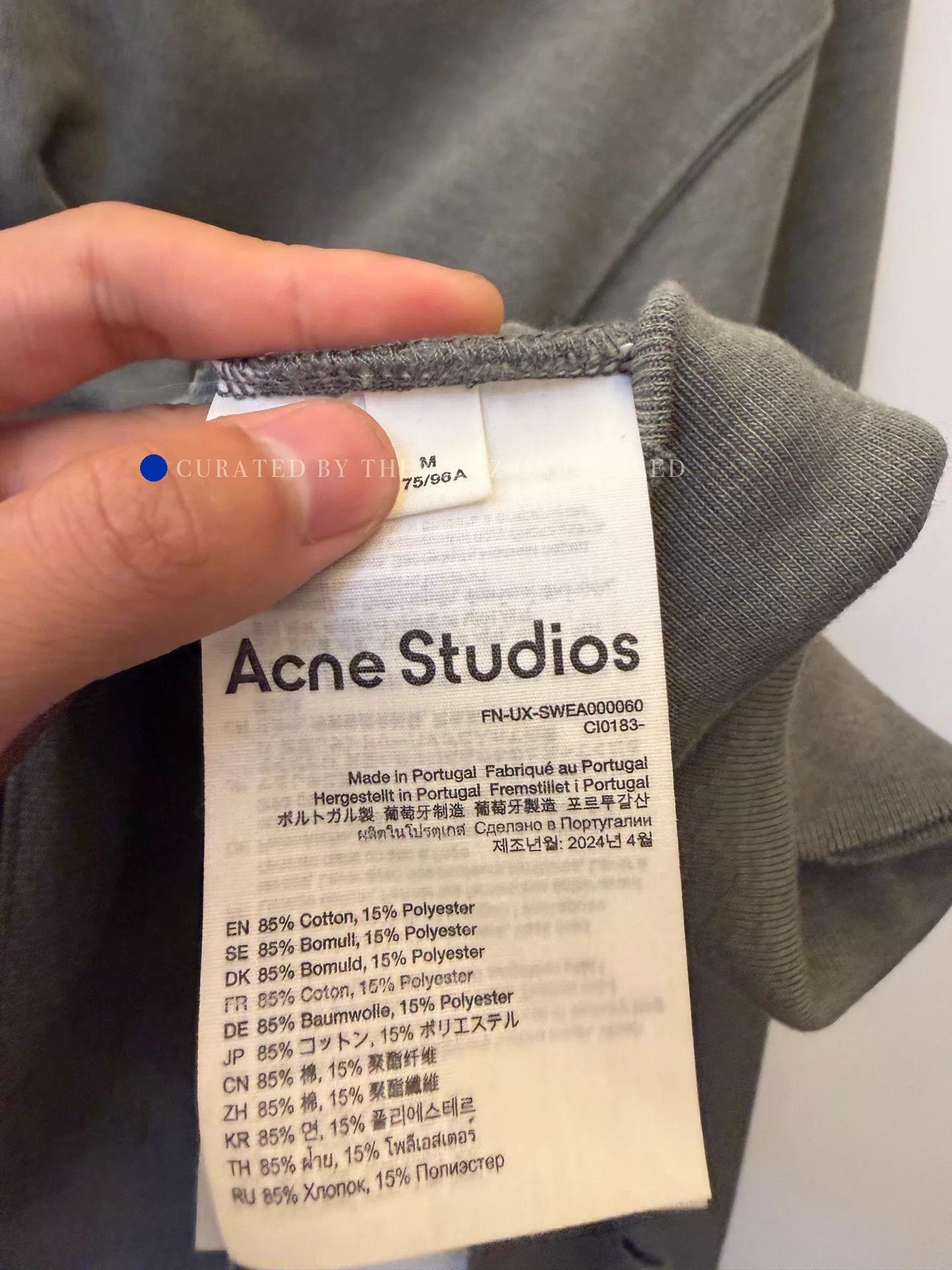 Acne Studios Distressed Logo Zip Hoodie in Gray Size US M / EU 48-50 / 2 - 4 Thumbnail