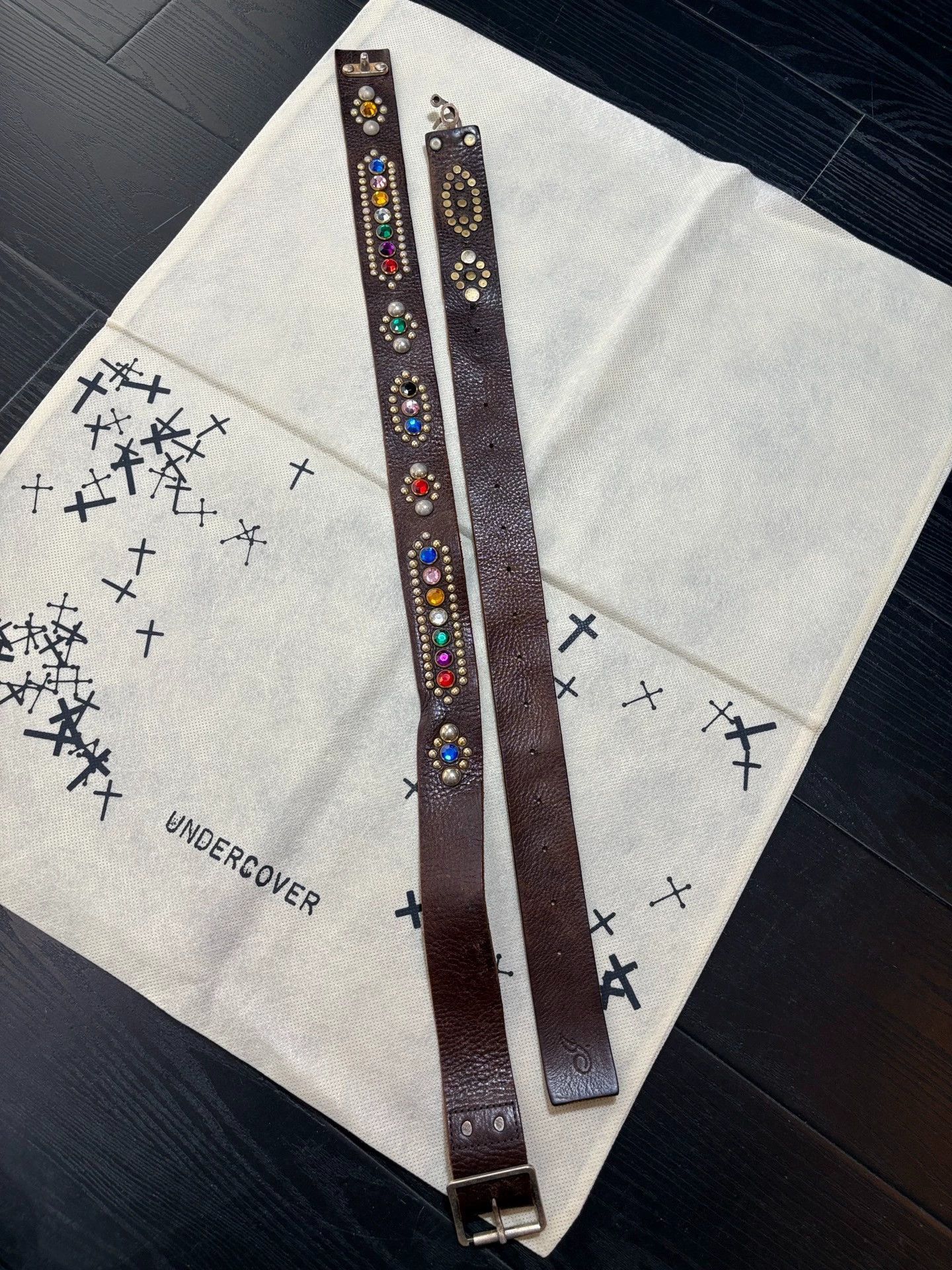 Takahiromiyashita The Soloist. Unique Two-Piece Gem Rivet Inlaid Belt Size ONE SIZE - 2 Thumbnail