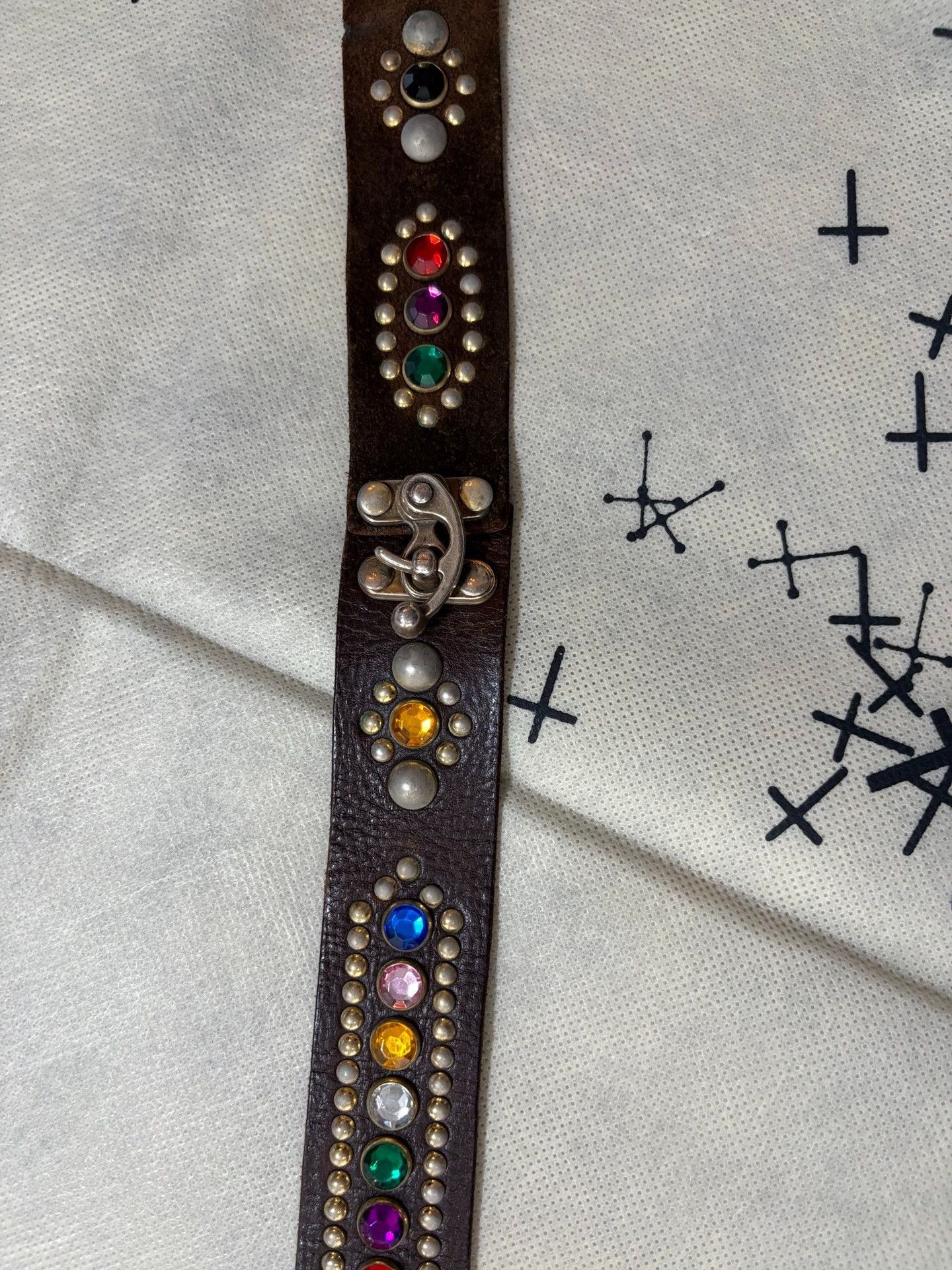 Takahiromiyashita The Soloist. Unique Two-Piece Gem Rivet Inlaid Belt Size ONE SIZE - 4 Thumbnail