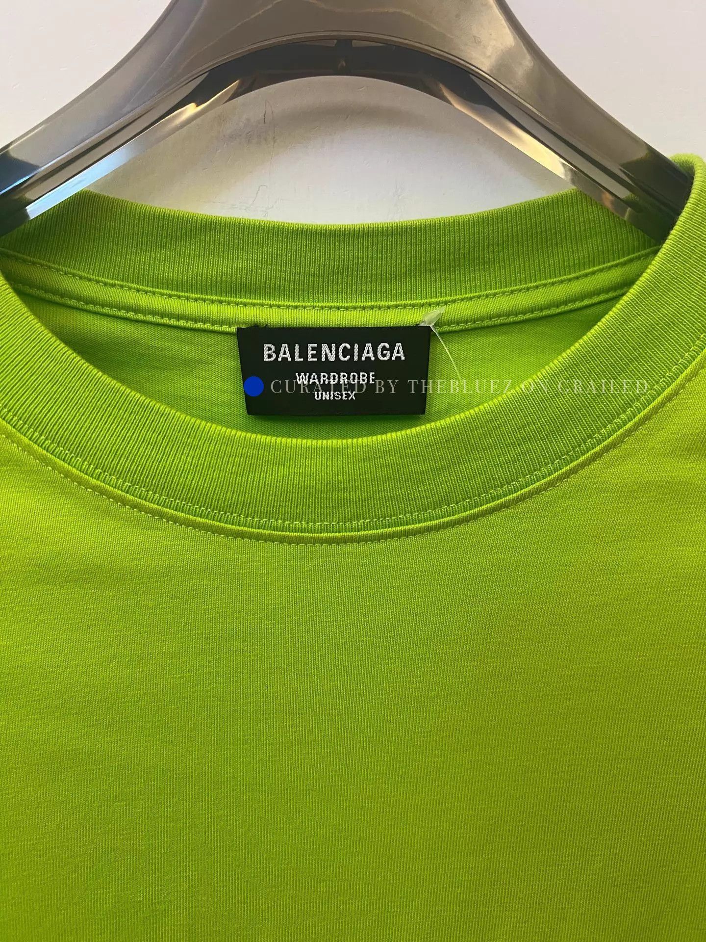 Balenciaga Logo Embroidered Green Crew Tee Size US S / EU 44-46 / 1 - 2 Thumbnail