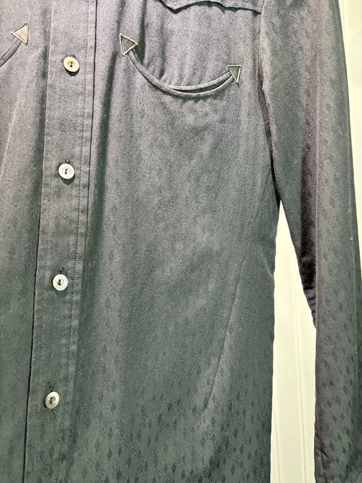Number (N)ine Long Tailored Black Button-Up Shirt Size US M / EU 48-50 / 2 - 4 Thumbnail