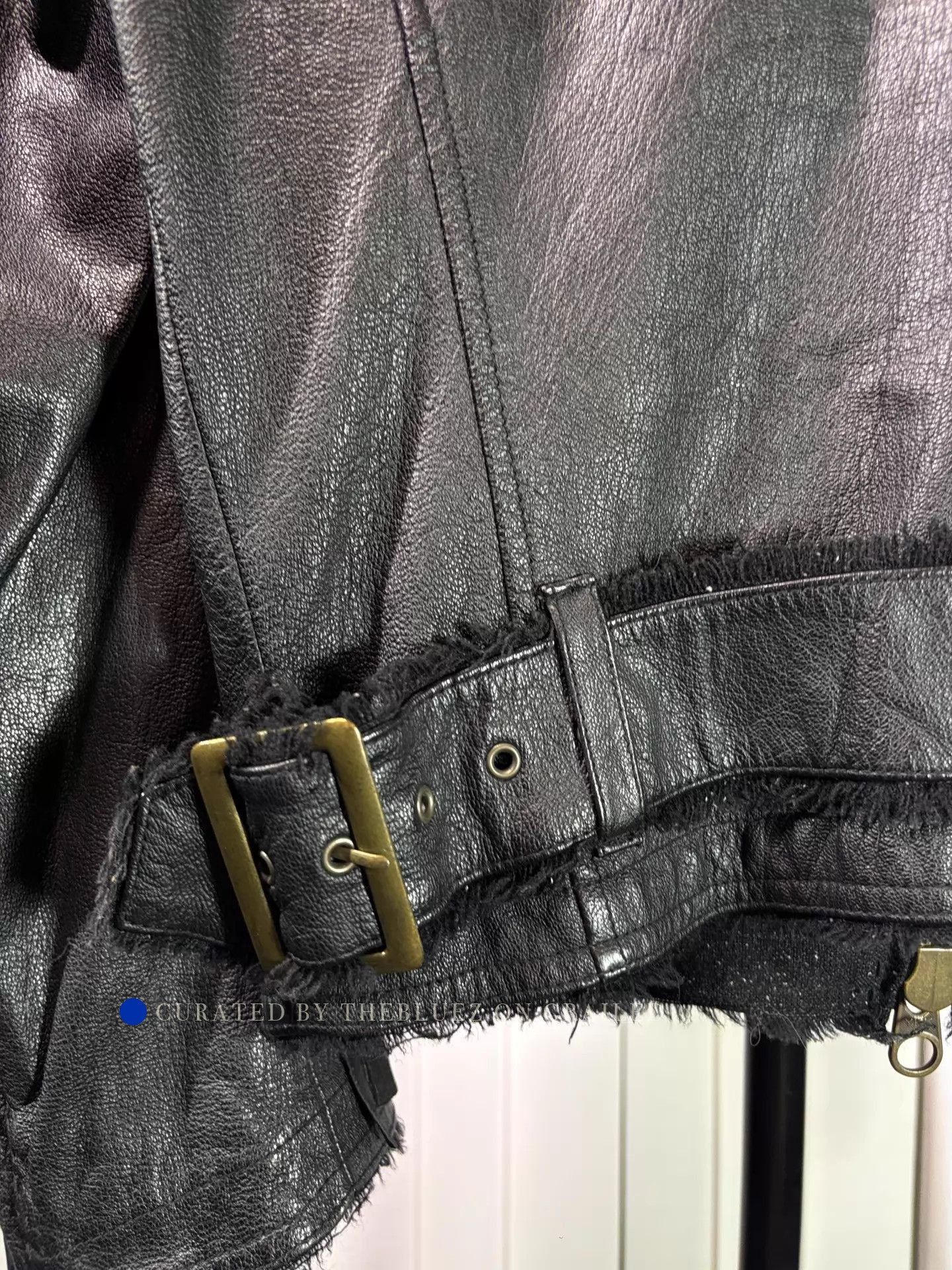 Katharine Hamnett London Vintage Frayed Black Leather Jacket Size US S / EU 44-46 / 1 - 3 Thumbnail