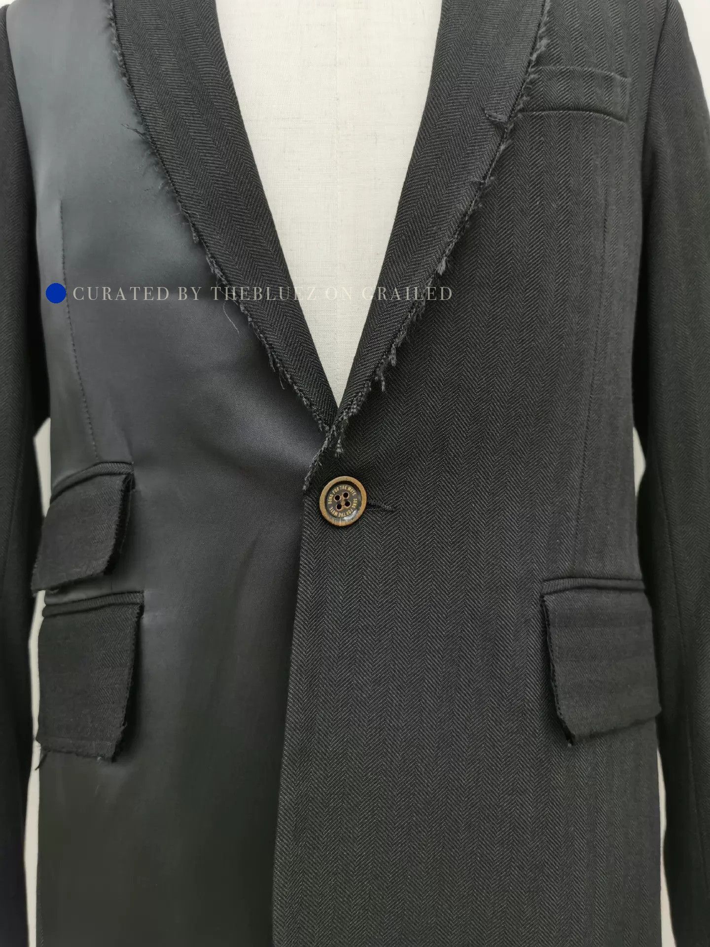 SOFTMACHINE Distressed Asymmetric Blazer in Black Size US M / EU 48-50 / 2 - 2 Thumbnail