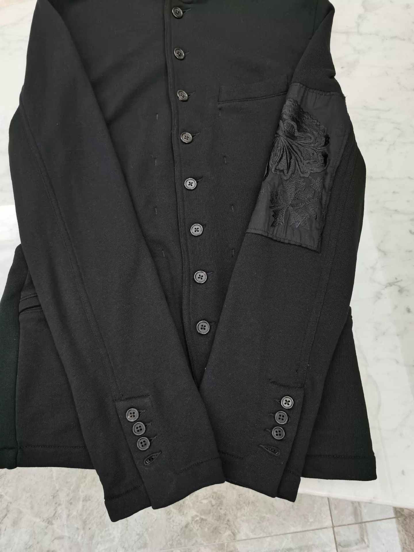 Ann Demeulemeester Black Embroidered Cuff Blazer Size US M / EU 48-50 / 2 - 8 Thumbnail