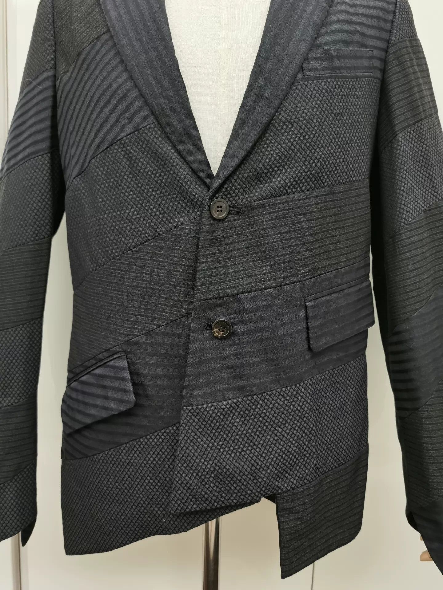 Comme des Garcons Irregular Paneled Blazer in Black Size US M / EU 48-50 / 2 - 2 Thumbnail