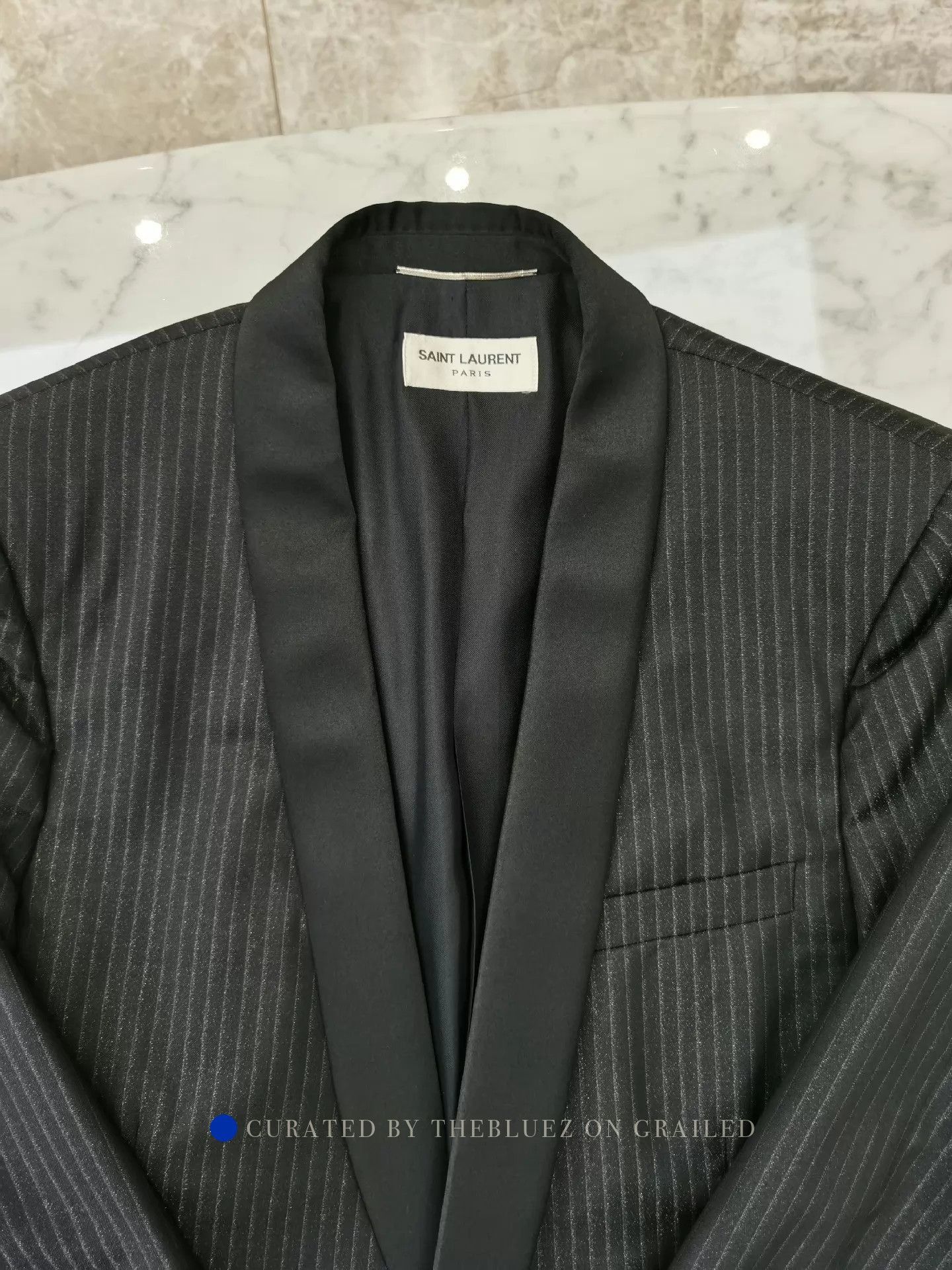 Saint Laurent Paris Black Wool Tuxedo Blazer, Size 48 Size US M / EU 48-50 / 2 - 8 Thumbnail