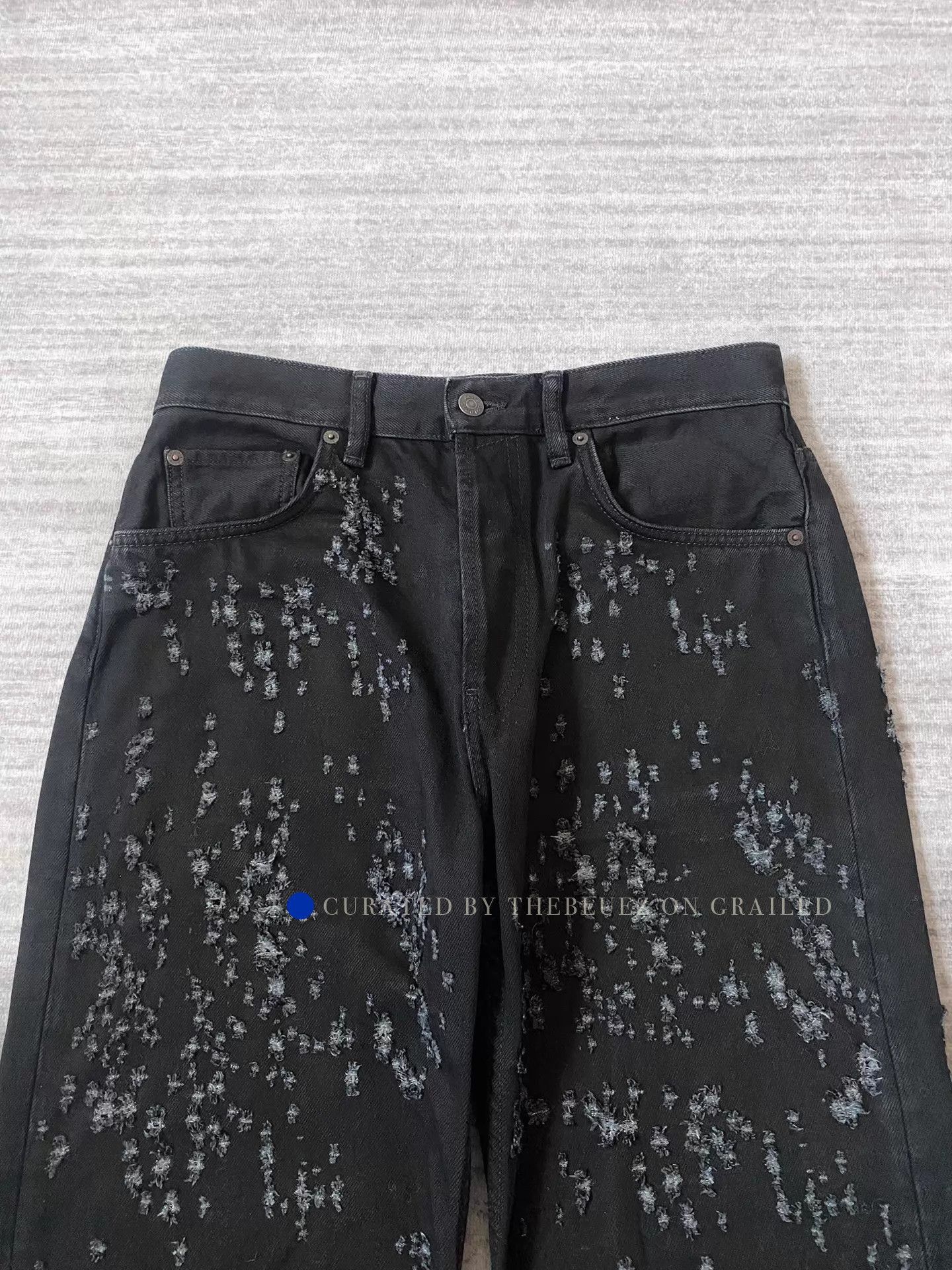 Acne Studios Distressed Flare Jeans in Black Size US 30 / EU 46 - 2 Thumbnail