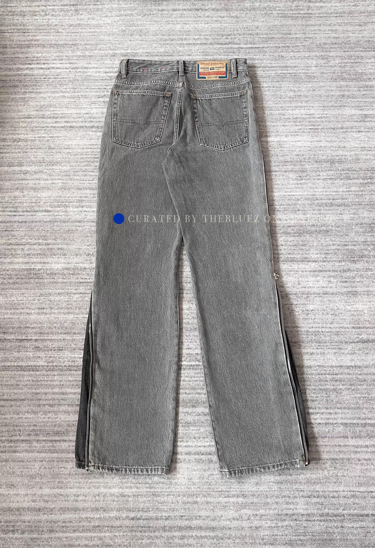 Diesel Deconstructed Flared Jeans with Side Zip Size US 29 - 4 Thumbnail