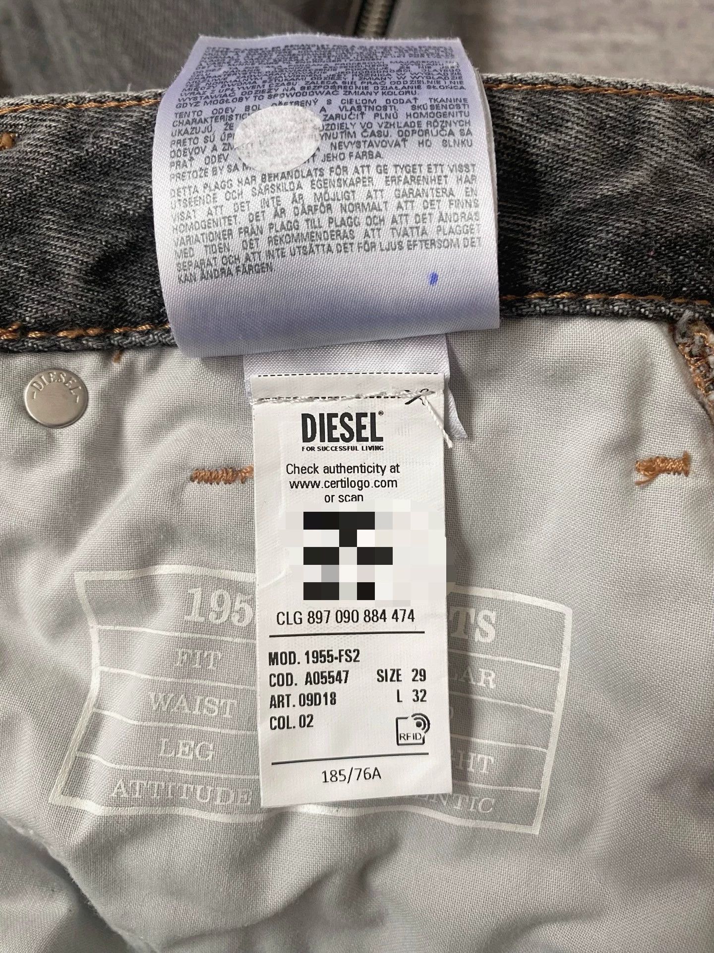 Diesel Deconstructed Flared Jeans with Side Zip Size US 29 - 8 Thumbnail