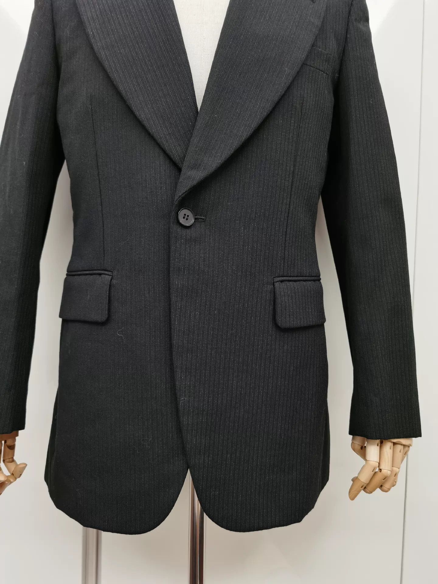 Comme des Garcons Homme Plus Subtle Stripe Black Blazer Size US M / EU 48-50 / 2 - 2 Thumbnail