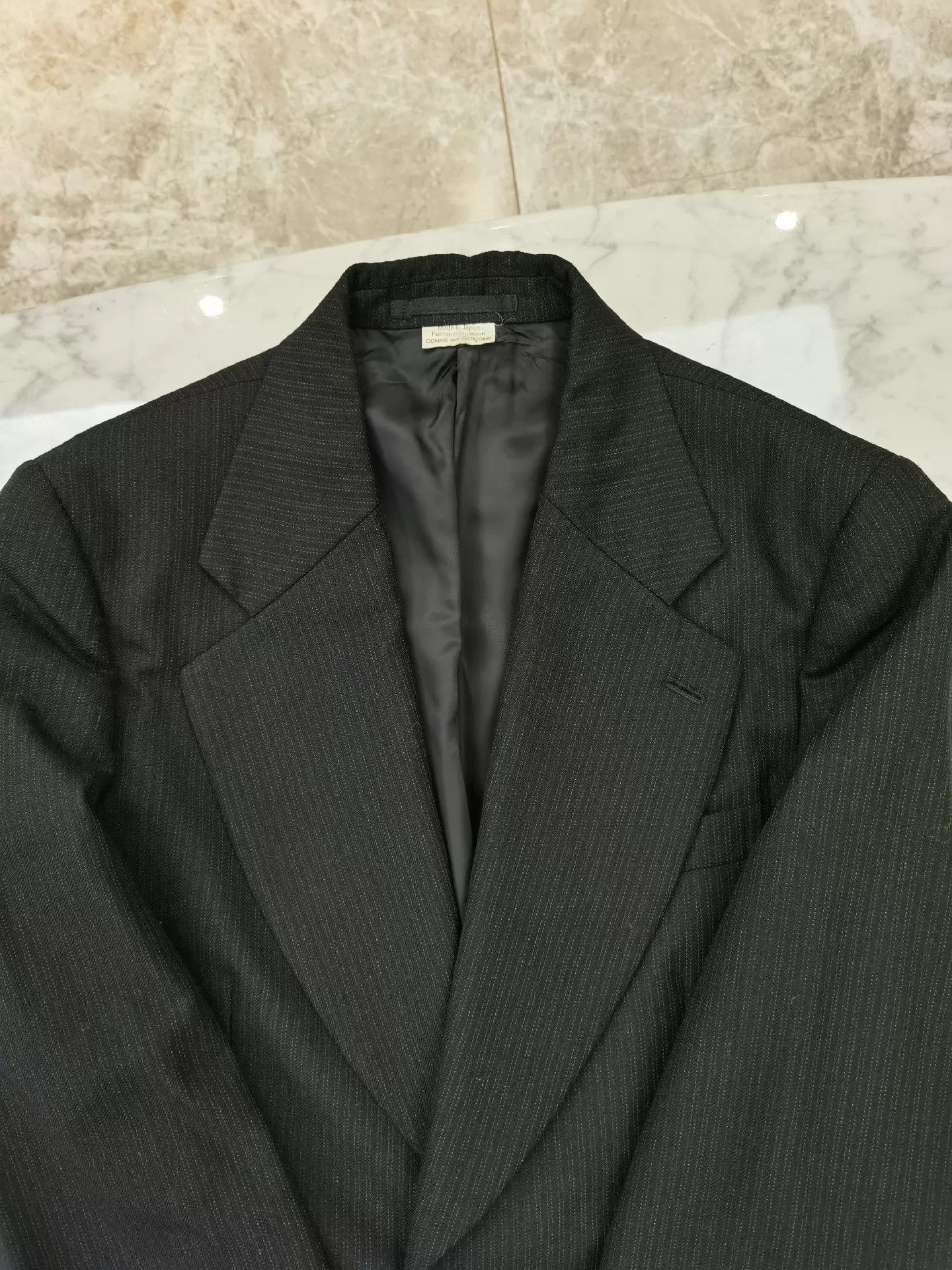 Comme des Garcons Homme Plus Subtle Stripe Black Blazer Size US M / EU 48-50 / 2 - 7 Thumbnail