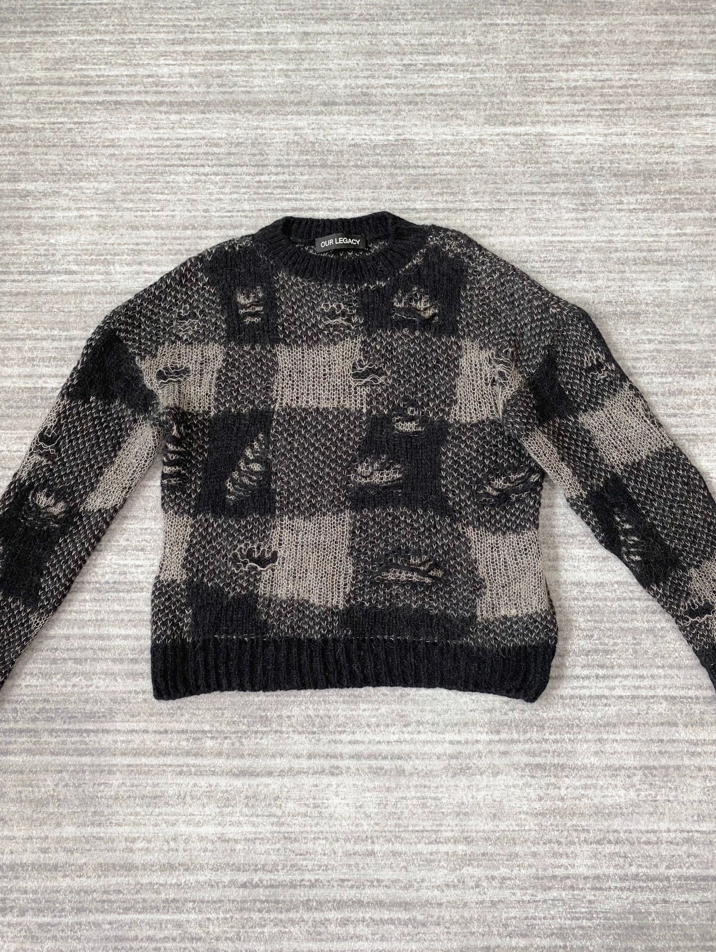 Our Legacy Distressed Multi-Check Sweater Size US S / EU 44-46 / 1 - 2 Thumbnail