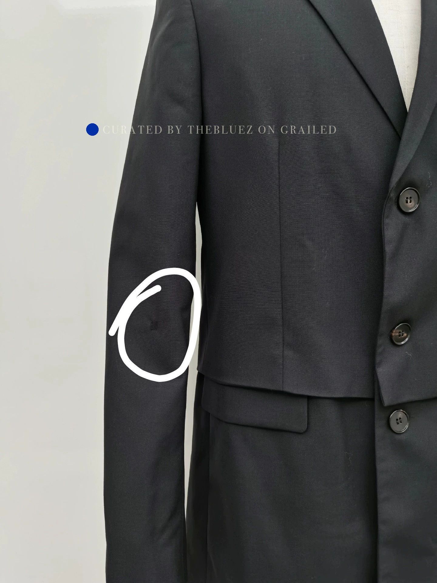 Maison Margiela Color-Blocked Long Blazer with Mended Cuffs Size US S / EU 44-46 / 1 - 5 Thumbnail