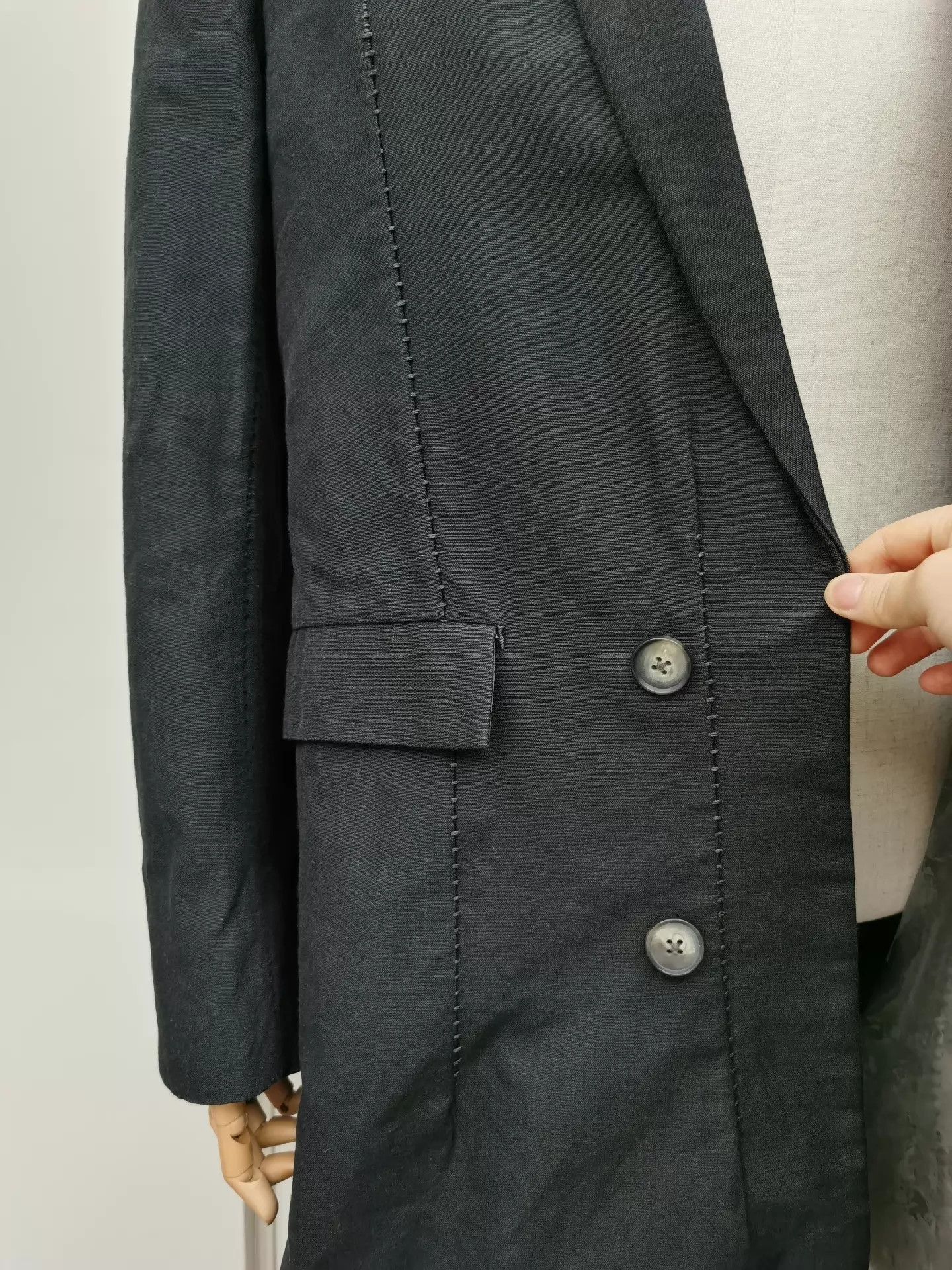 Leopold Bossert Rare Black Long Trench Coat in Size M Size US M / EU 48-50 / 2 - 7 Thumbnail