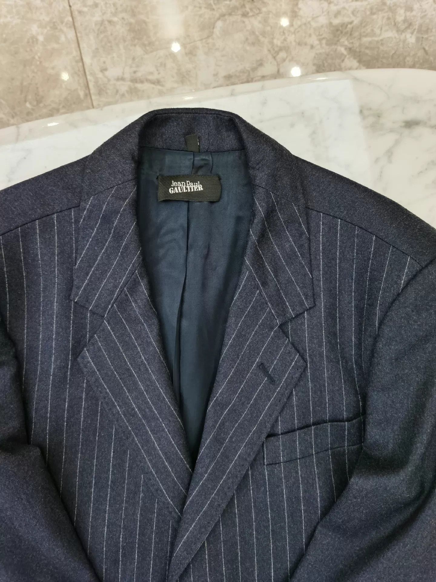 Jean Paul Gaultier Striped Wool Blazer in Blue Size US M / EU 48-50 / 2 - 8 Thumbnail