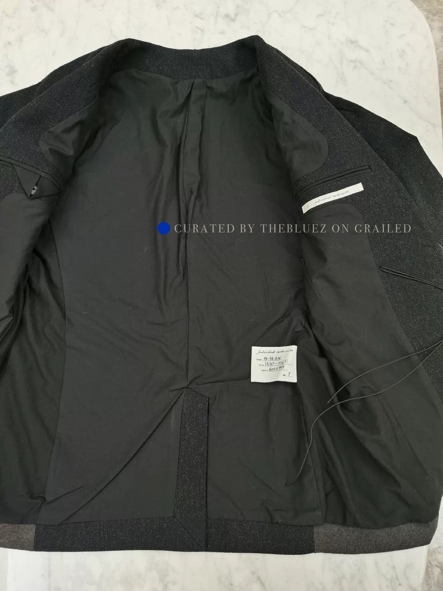 Individual Sentiments Sleek Collarless Black Blazer in Size S Size US S / EU 44-46 / 1 - 9 Thumbnail