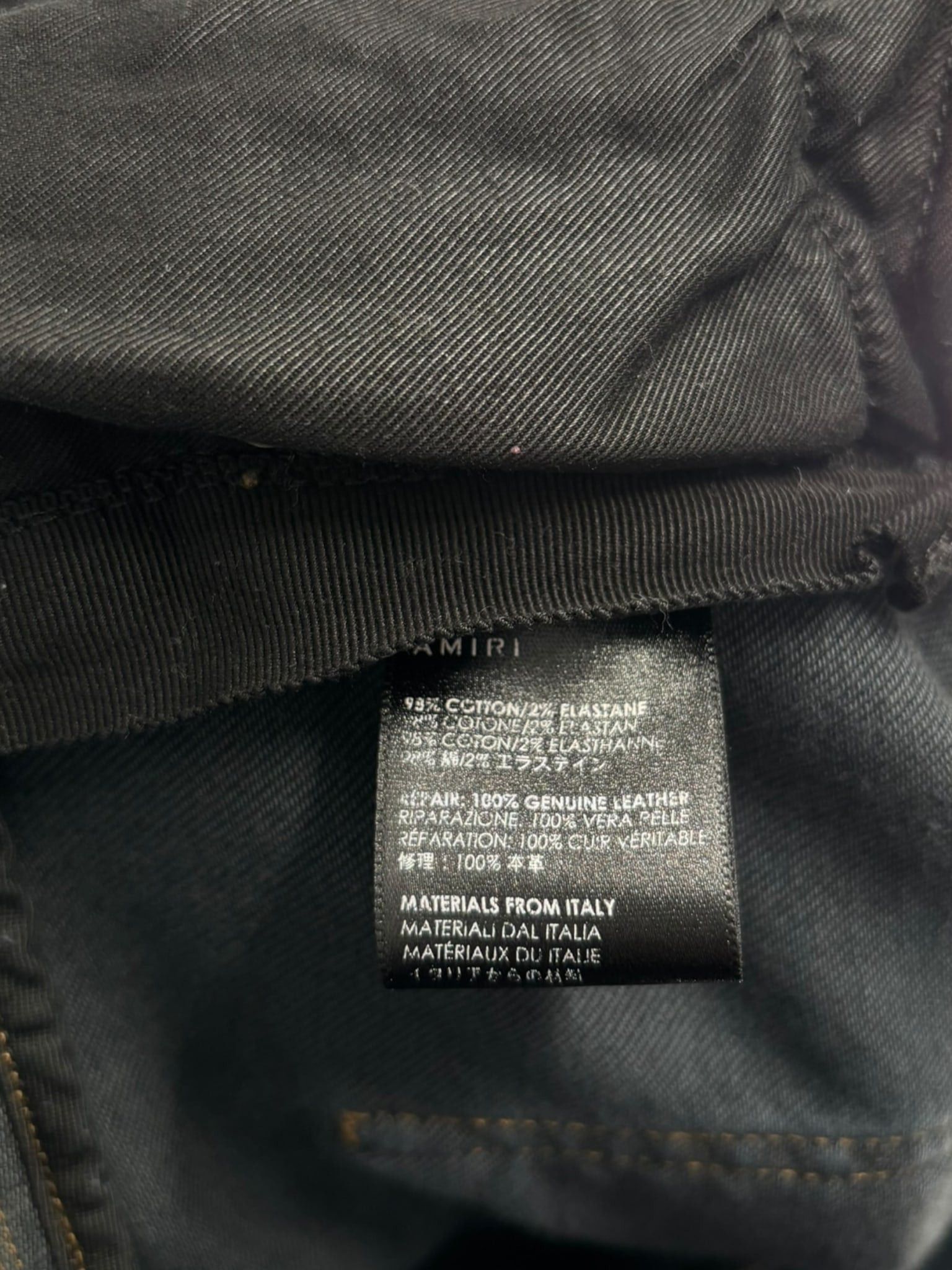 Amiri MX1 Leather Patch Jeans Deep Indigo/Black Size US 28 / EU 44 - 6 Thumbnail